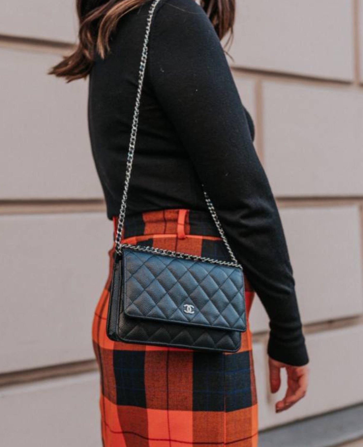 Coco wallet On Chain Caviar Bag Silver Hardware