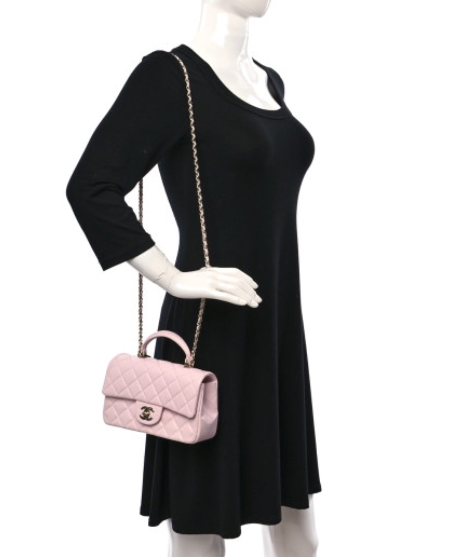 Coco Mini Top Handle Rectangular Flap Light Pink