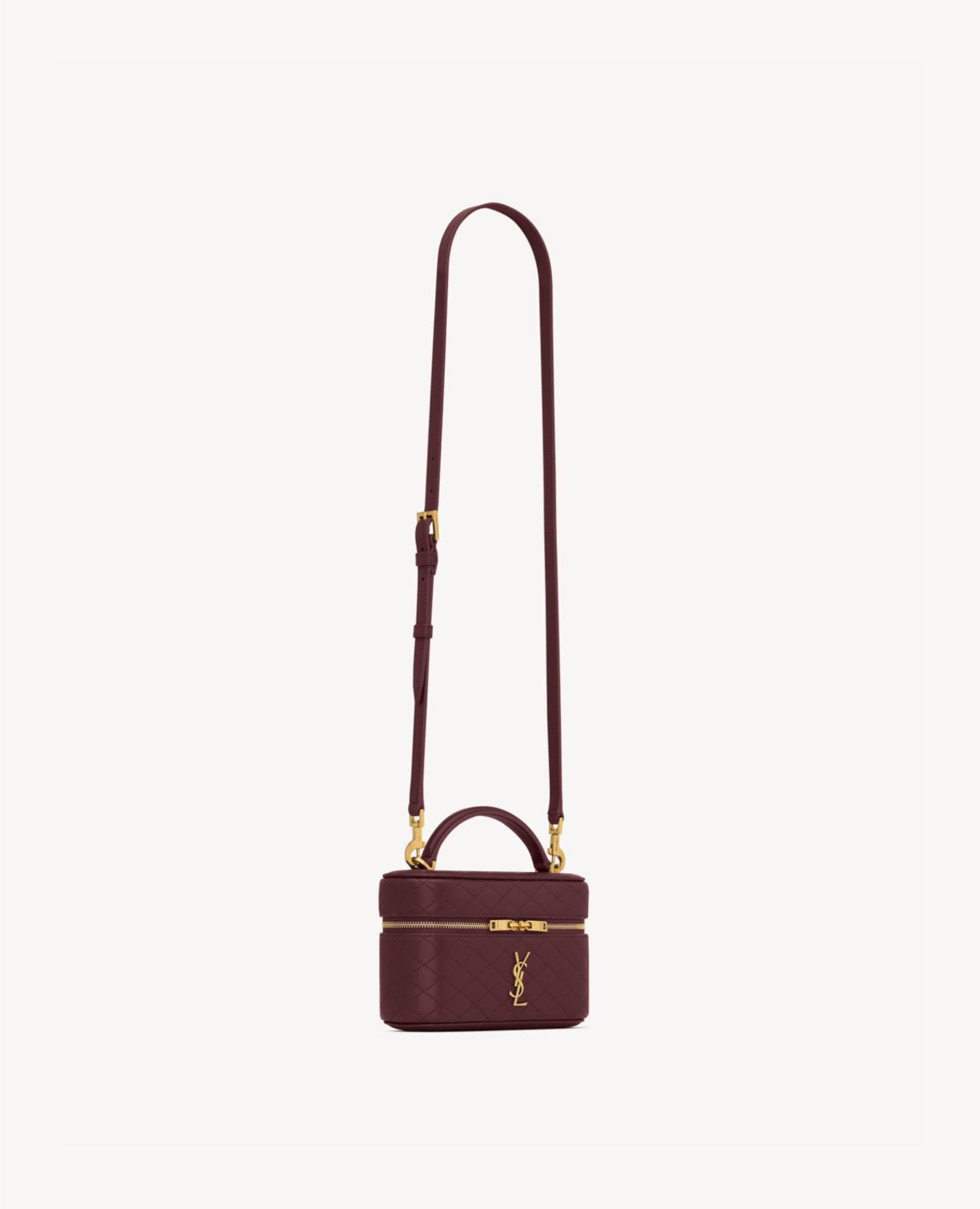 Saint Laurent Gaby Vanity Bag In Lambskin Rouge Cabernet