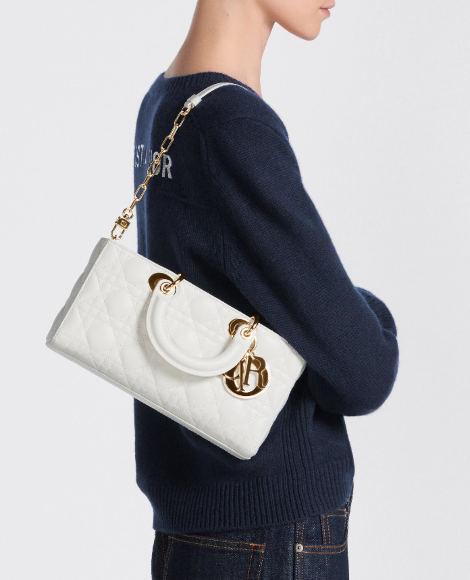 Dior Medium Lady D-Joy Bag Latte Cannage Lambskin