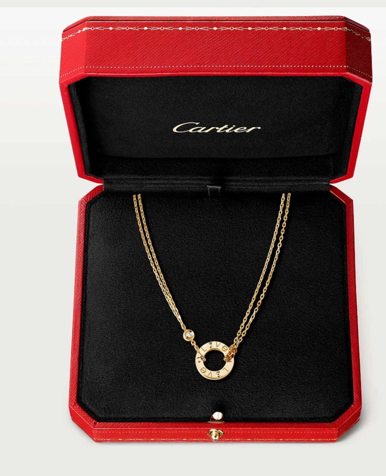 Cartier Love Necklace, 2 Diamonds Gold