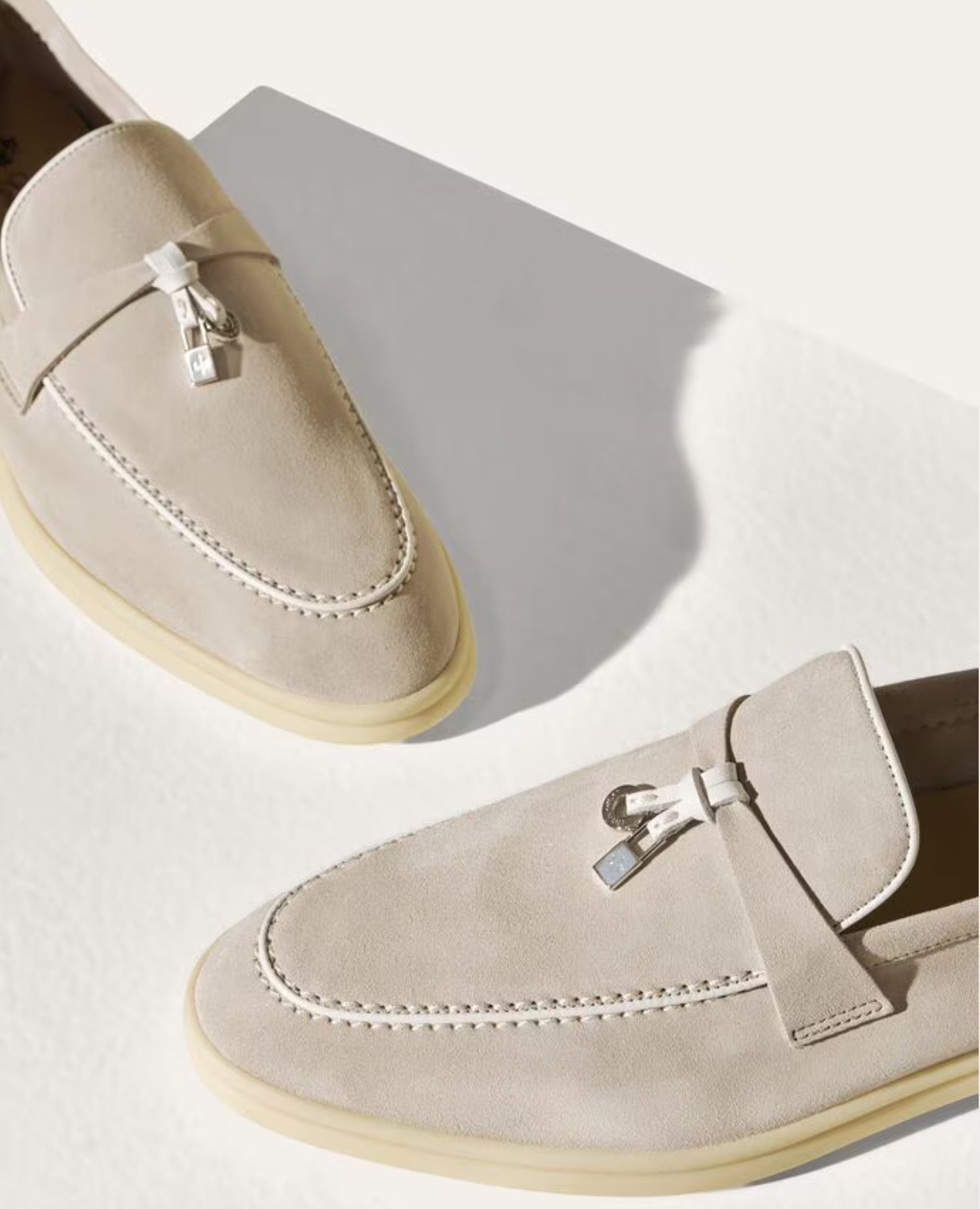 Loro Piana Summer Charms Walk Loafers Power Pearl