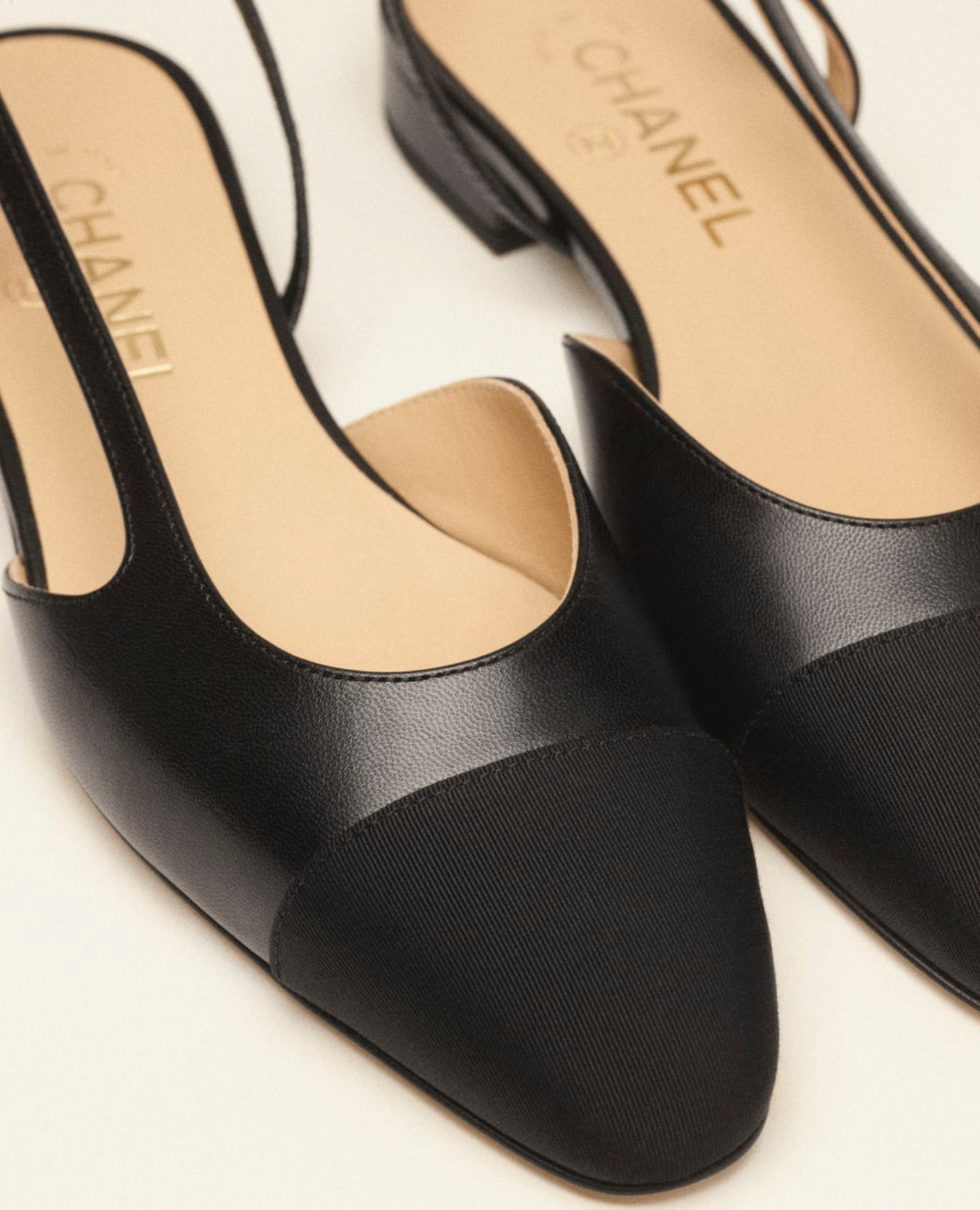 Coco Slingbacks Goatskin & Grosgrain Black