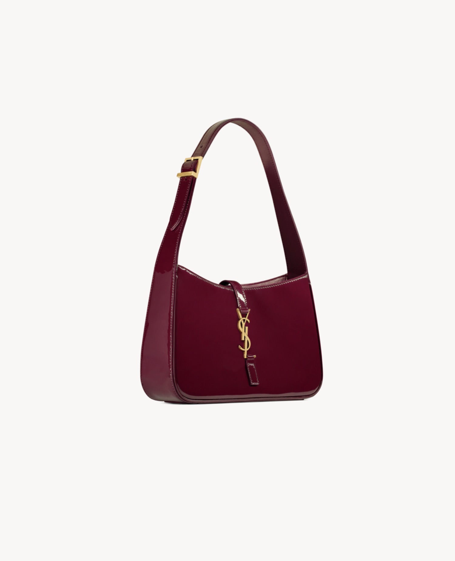 Saint Laurent LE 5 À 7 In Patent Leather Dark Red Wine