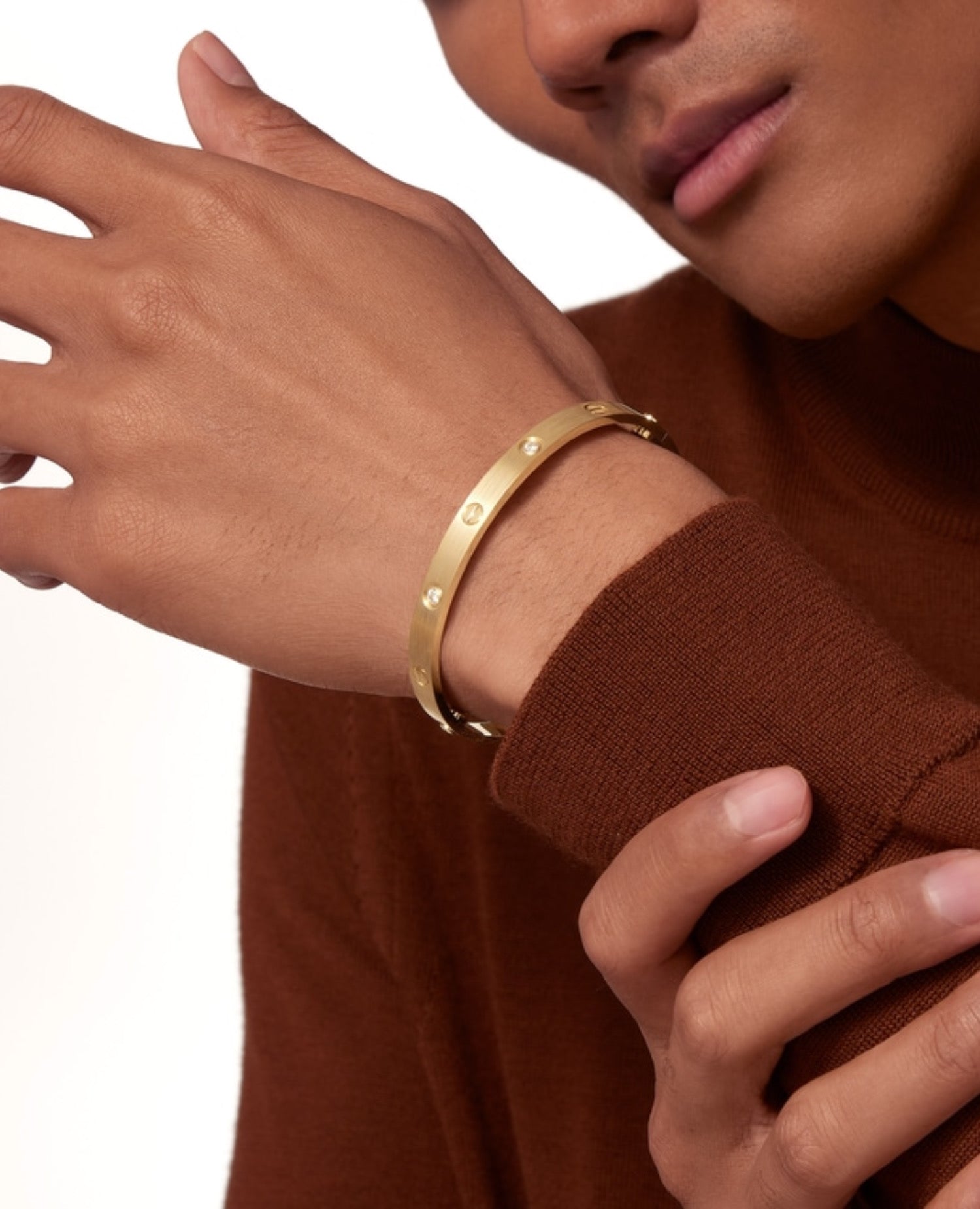 Cartier Love Bracelet, Classic Model, Brushed, 4 Diamonds