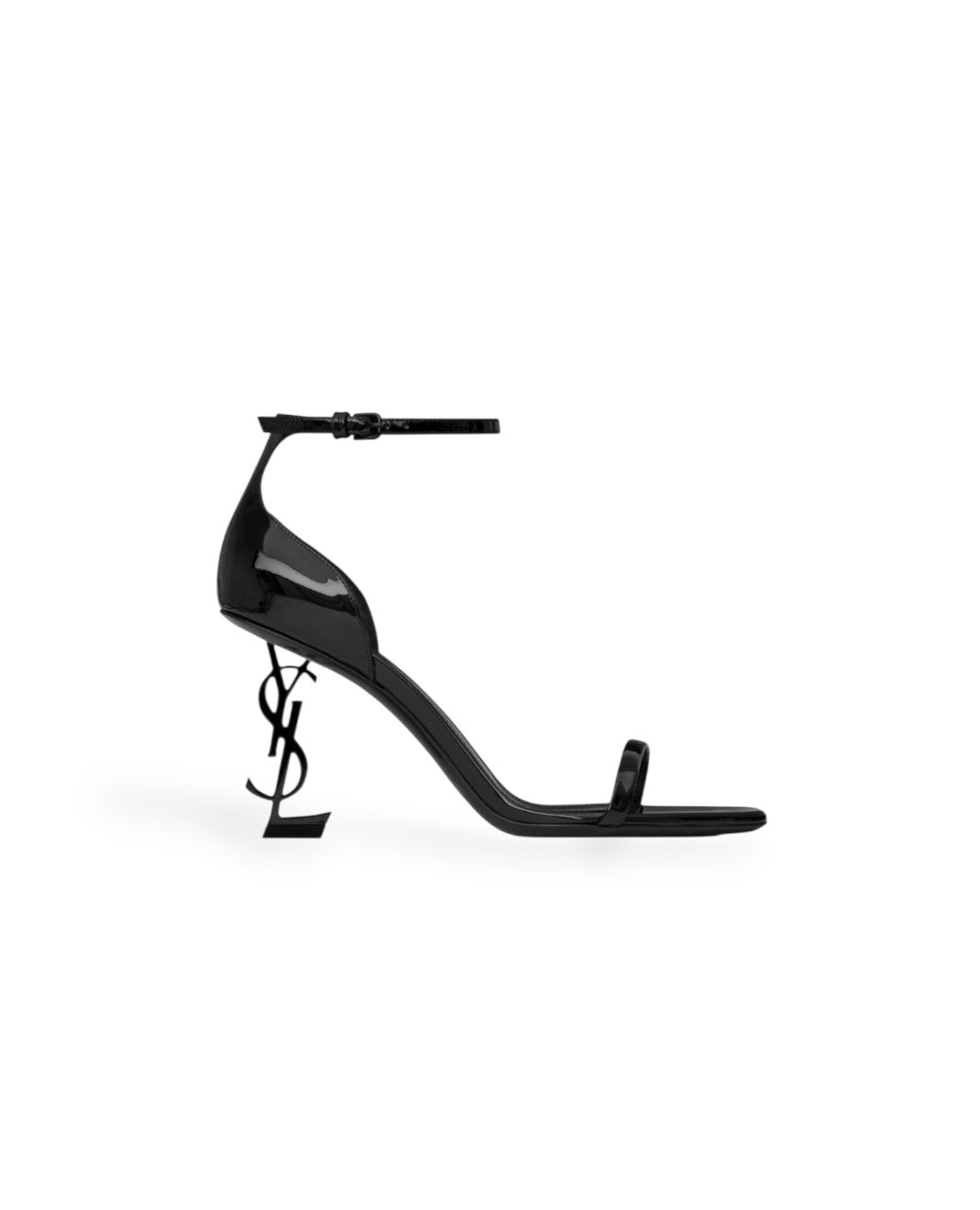 STL Opyum Sandals In Patent Leather Black Heel