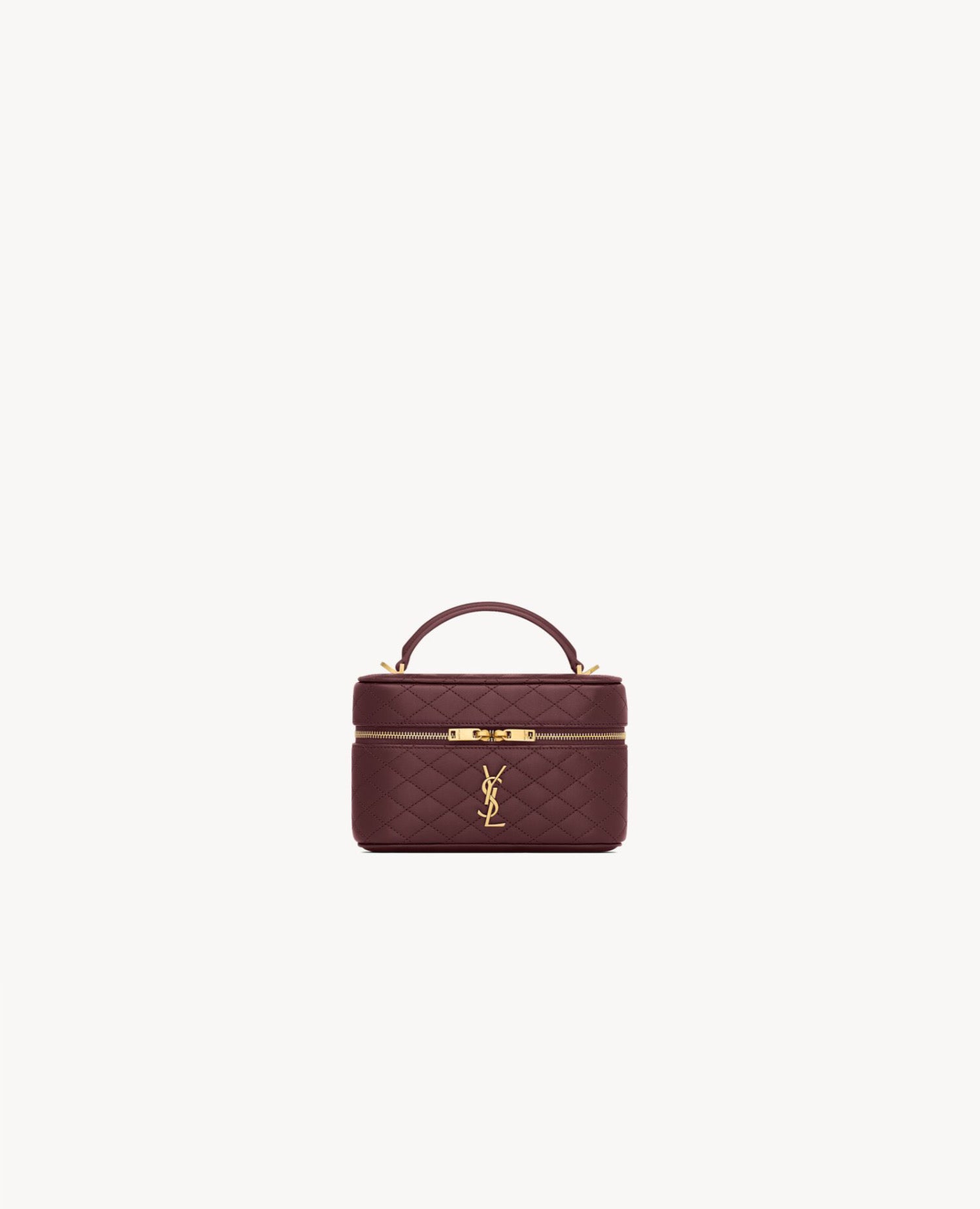 Saint Laurent Gaby Vanity Bag In Lambskin Rouge Cabernet