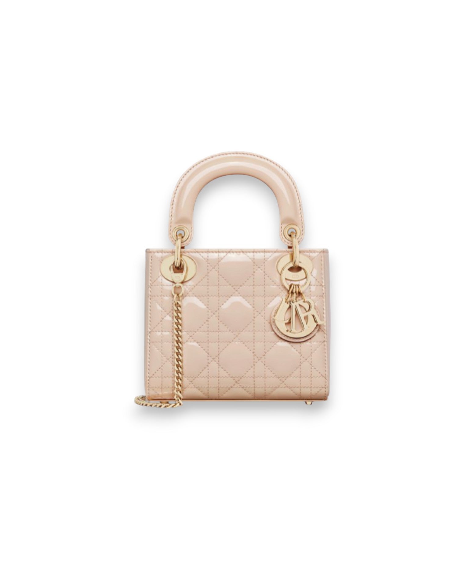 DR Mini Lady DR Bag Powder Beige Cannage Patent