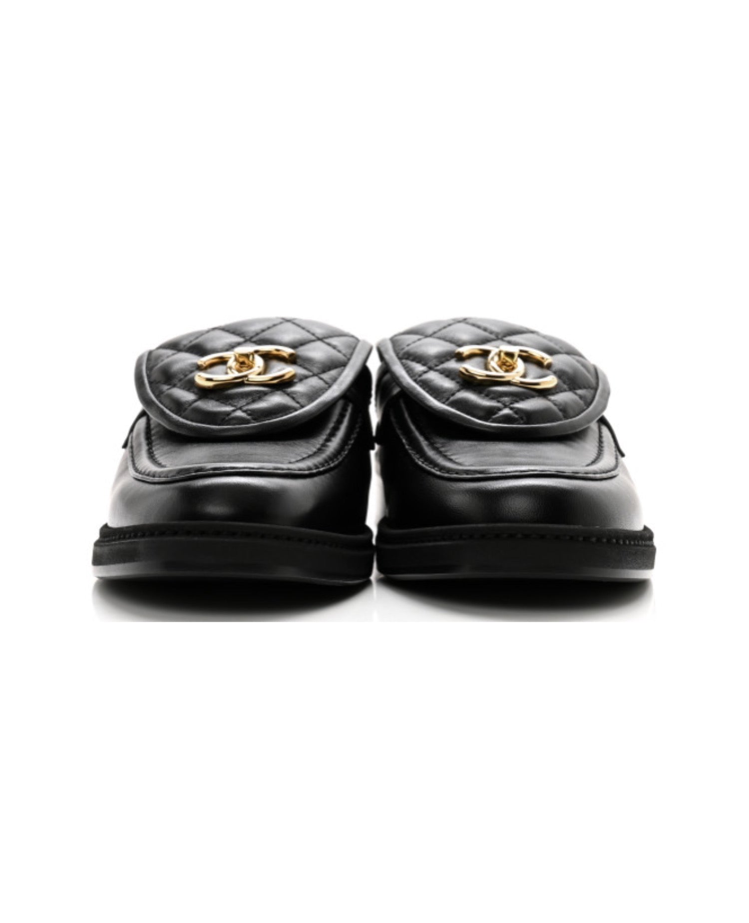 Coco Lambskin Quilted CC Turnlock Mules