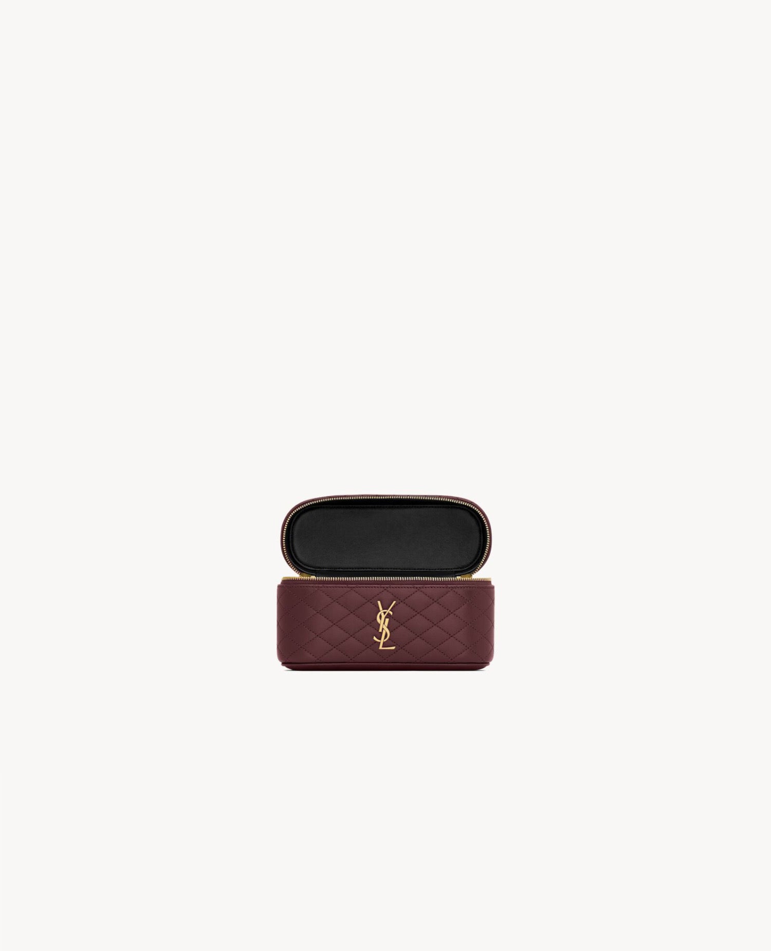 Saint Laurent Gaby Vanity Bag In Lambskin Rouge Cabernet
