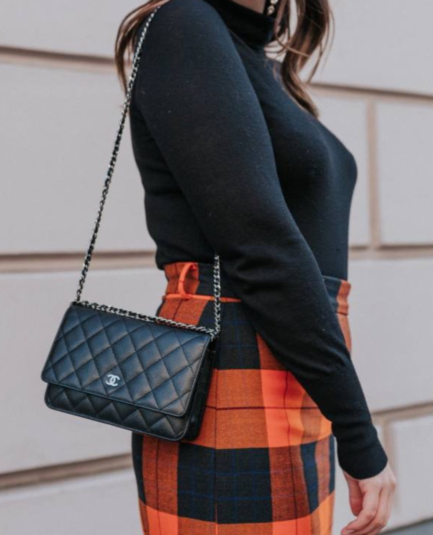 Coco wallet On Chain Caviar Bag Silver Hardware