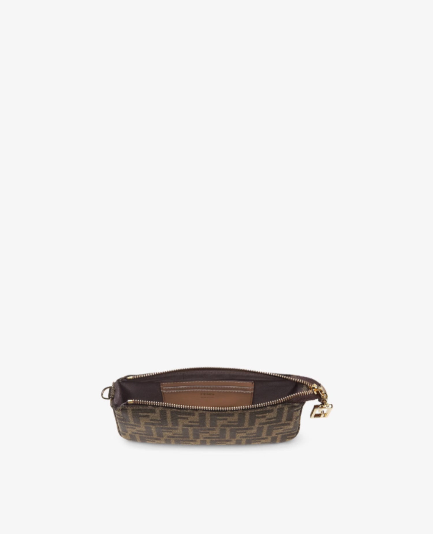 Fendi Baguette Pouch Brown jacquard FF fabric
