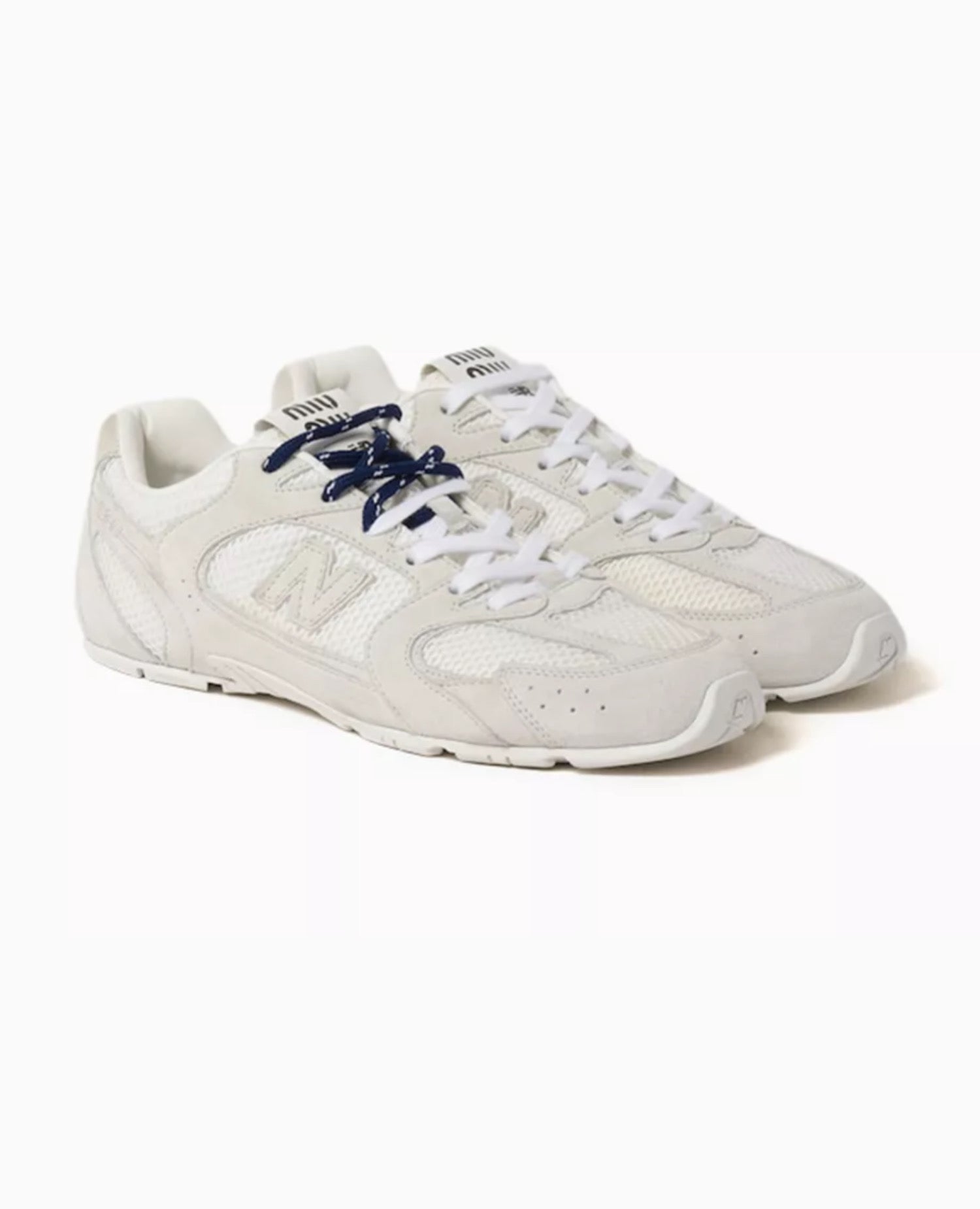 New Balance x Miu Miu - 530 SL Suede & Mesh White Low Top Sneakers