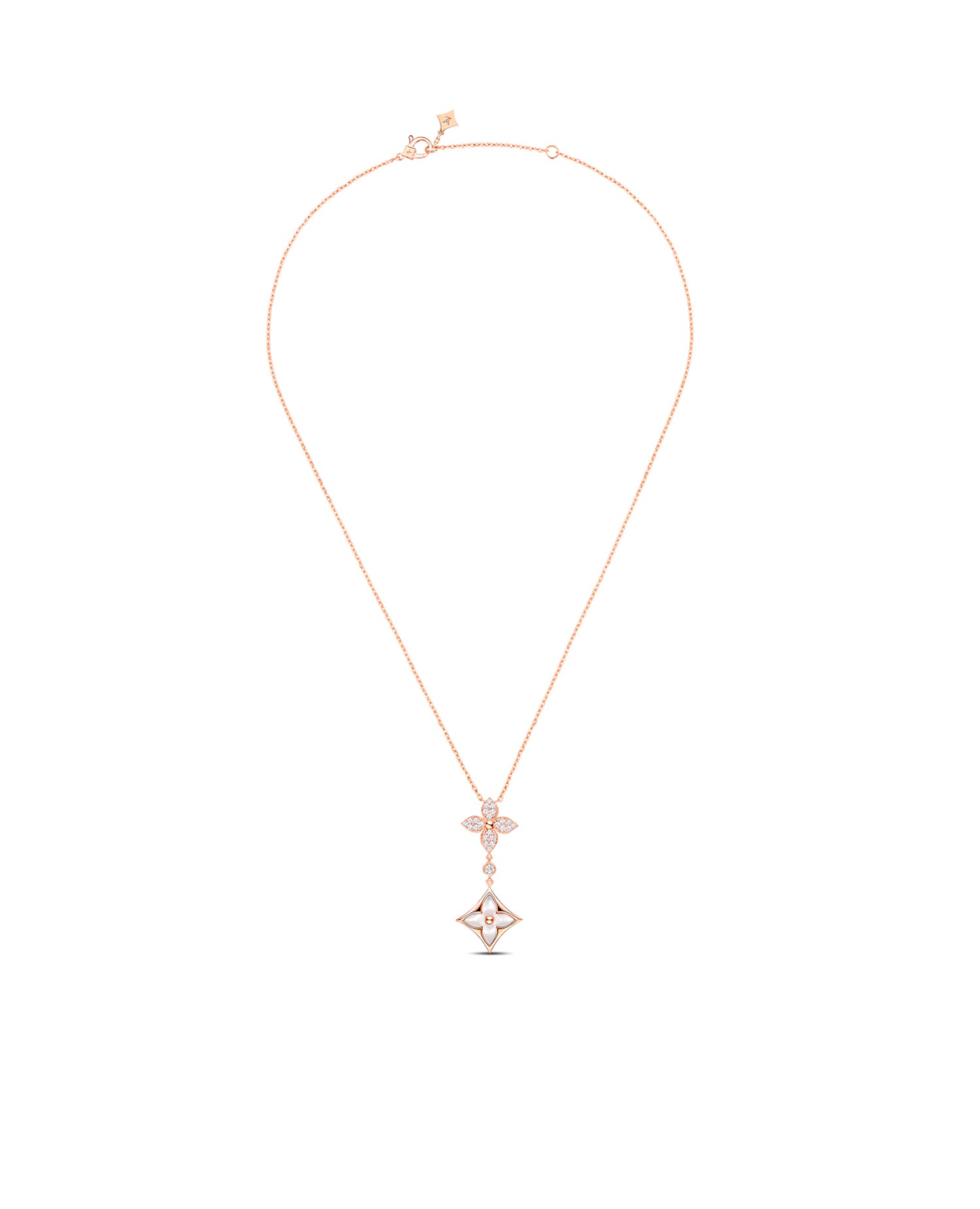 LVN Color Blossom M Star Multi-Motif Pendant, Pink Gold, White Mother-of-Pearl and Diamonds