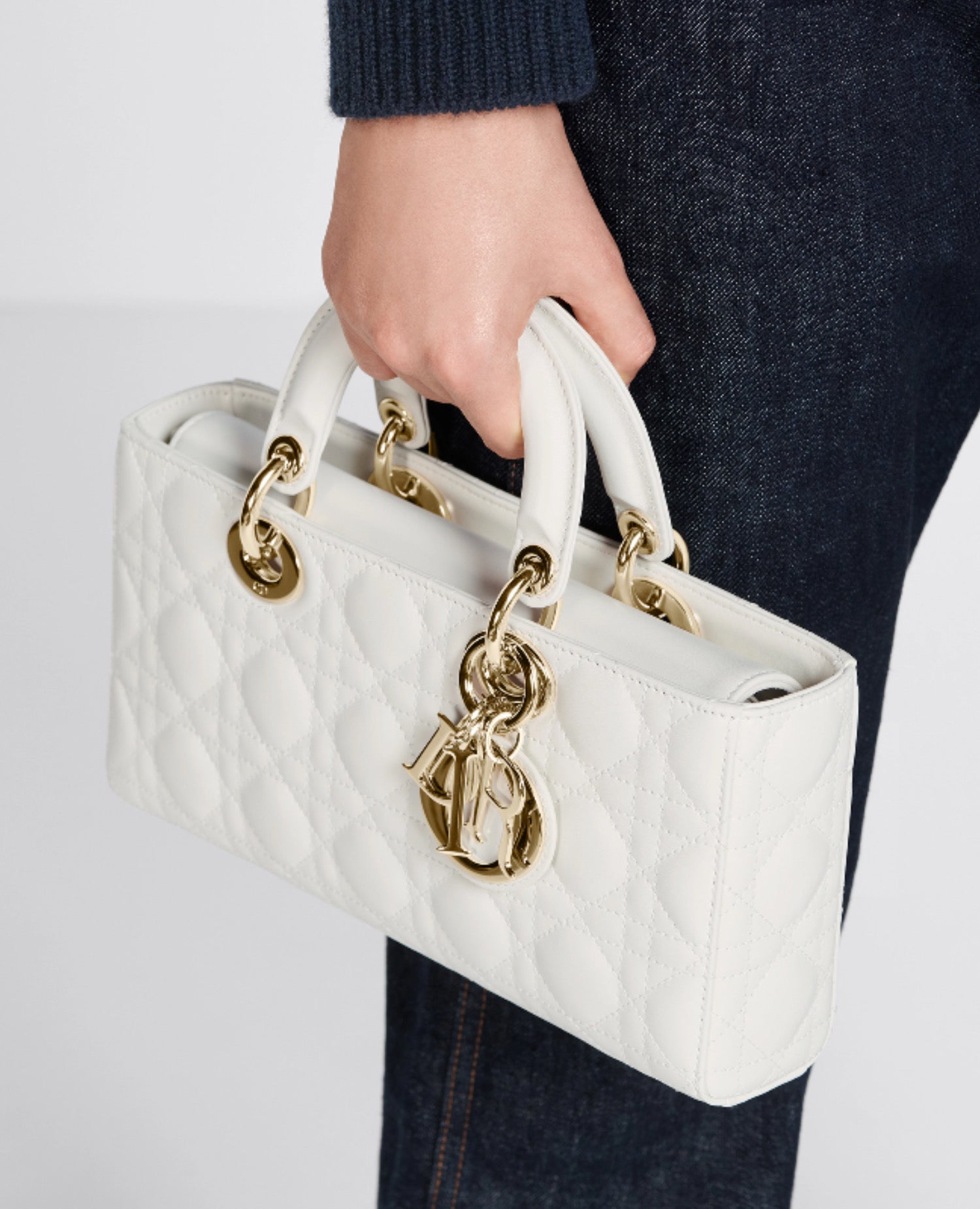 Dior Medium Lady D-Joy Bag Latte Cannage Lambskin