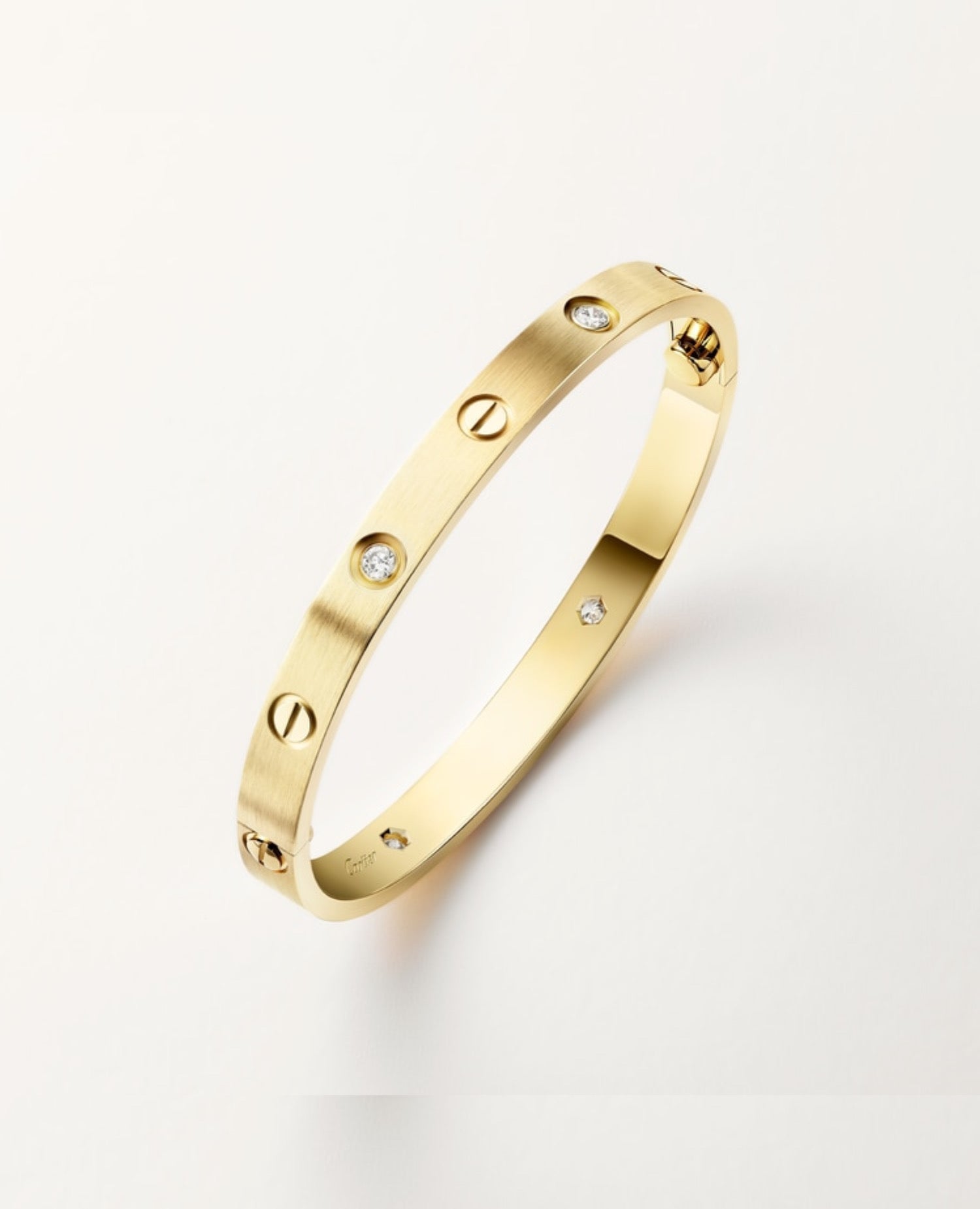 Cartier Love Bracelet, Classic Model, Brushed, 4 Diamonds