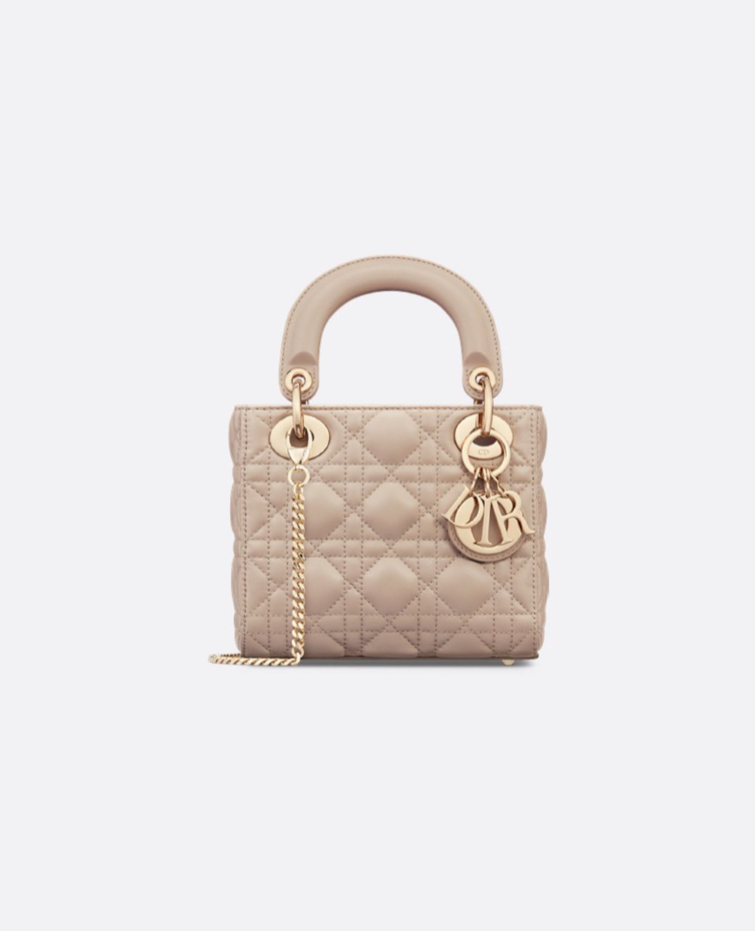 Christian Dior Mini Lady Dior Bag Powder Beige Cannage Lambskin
