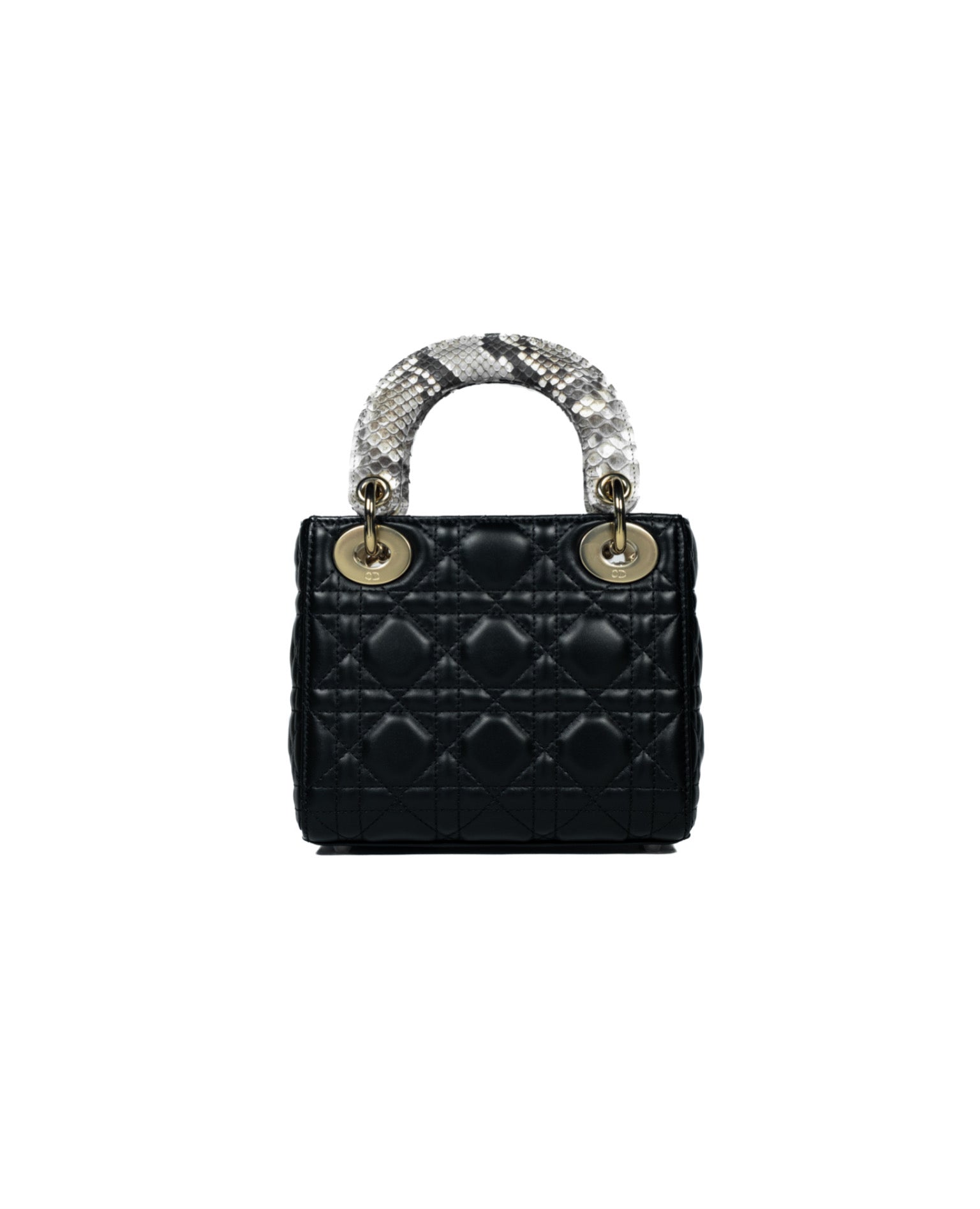 Christian Dior Mini Lady Dior Bag  Black Calfskin Python