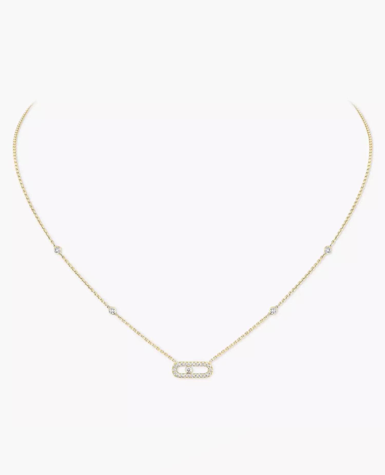 Messika Move Uno Pavé Gold Necklace