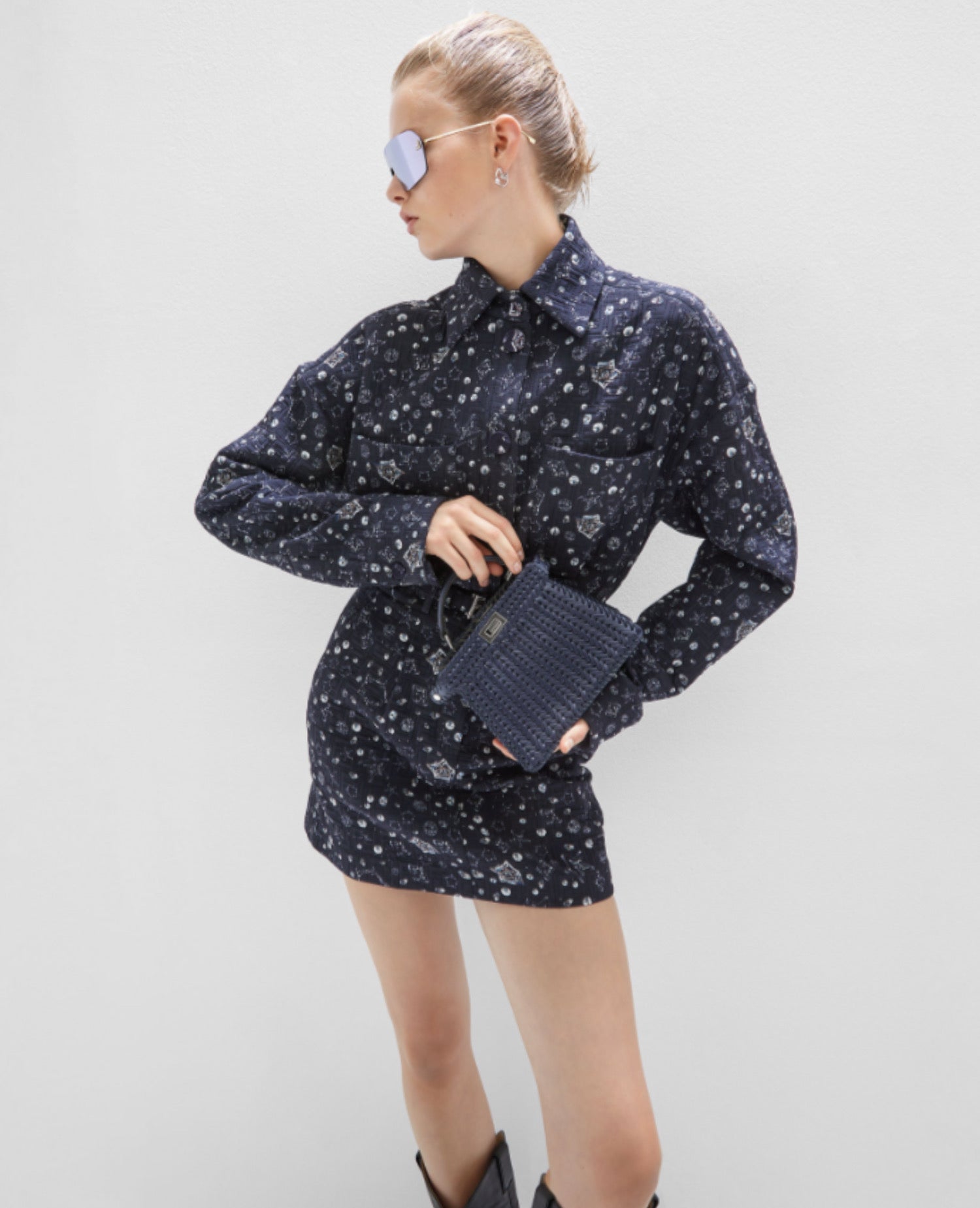 Fendi Peekaboo ISeeU Petite Navy Blue
