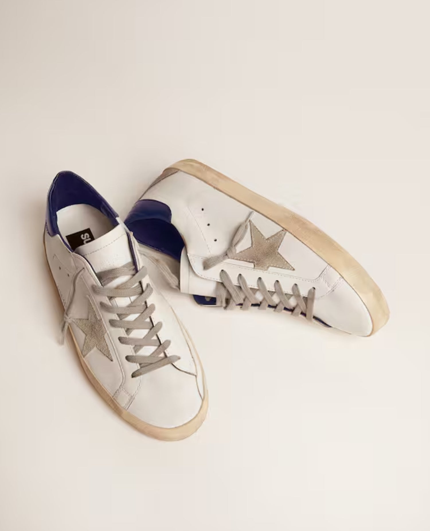 Golden Goose Super-Star with suede star and blue heel tab