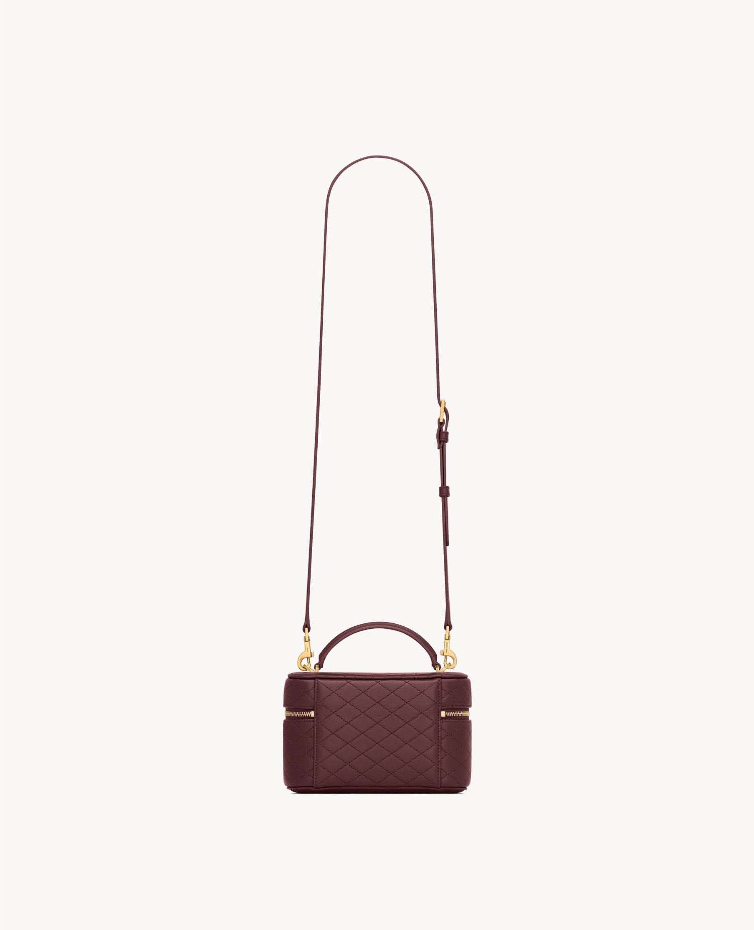 Saint Laurent Gaby Vanity Bag In Lambskin Rouge Cabernet