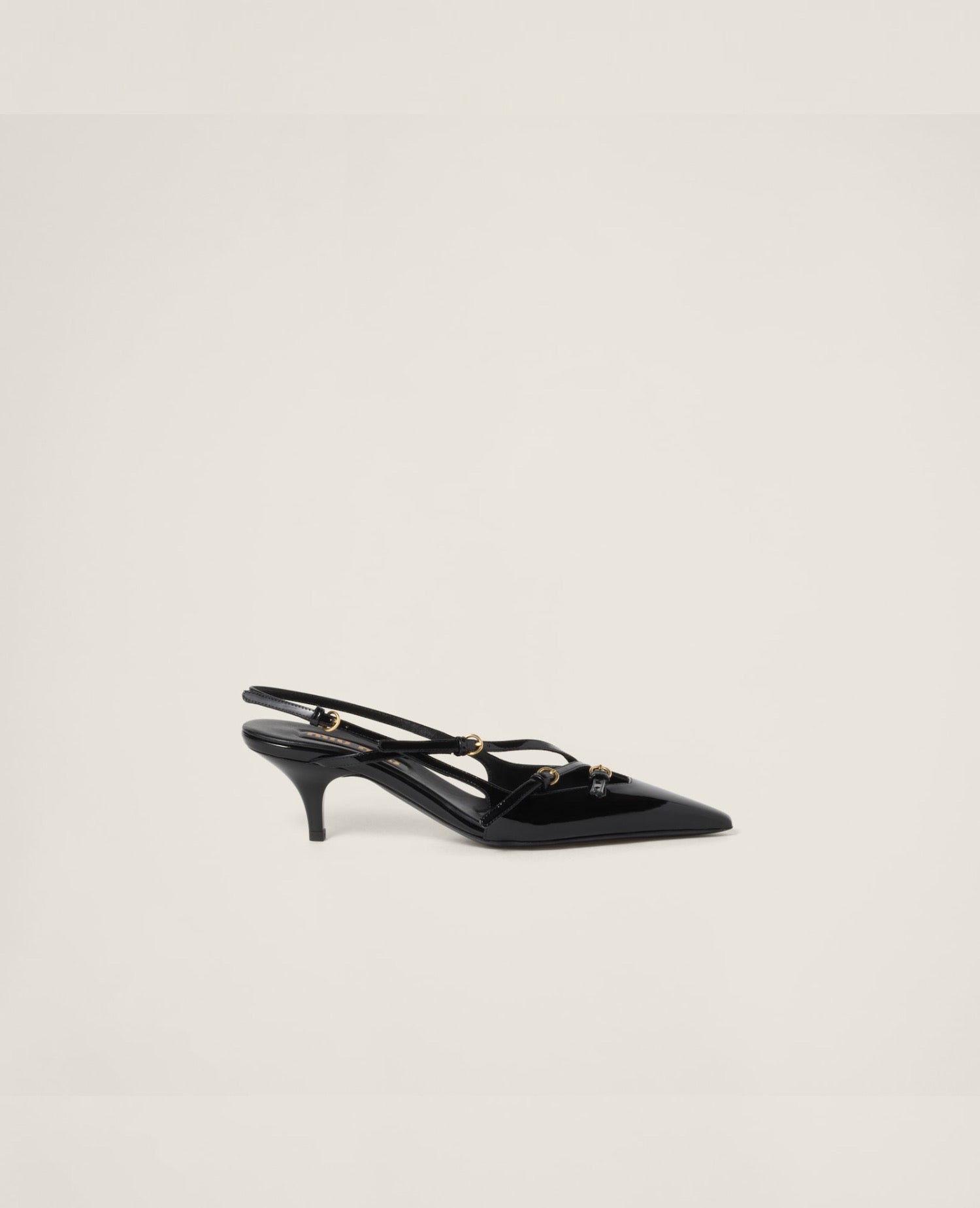 Miu Miu Patent leather slingbacks with buckles