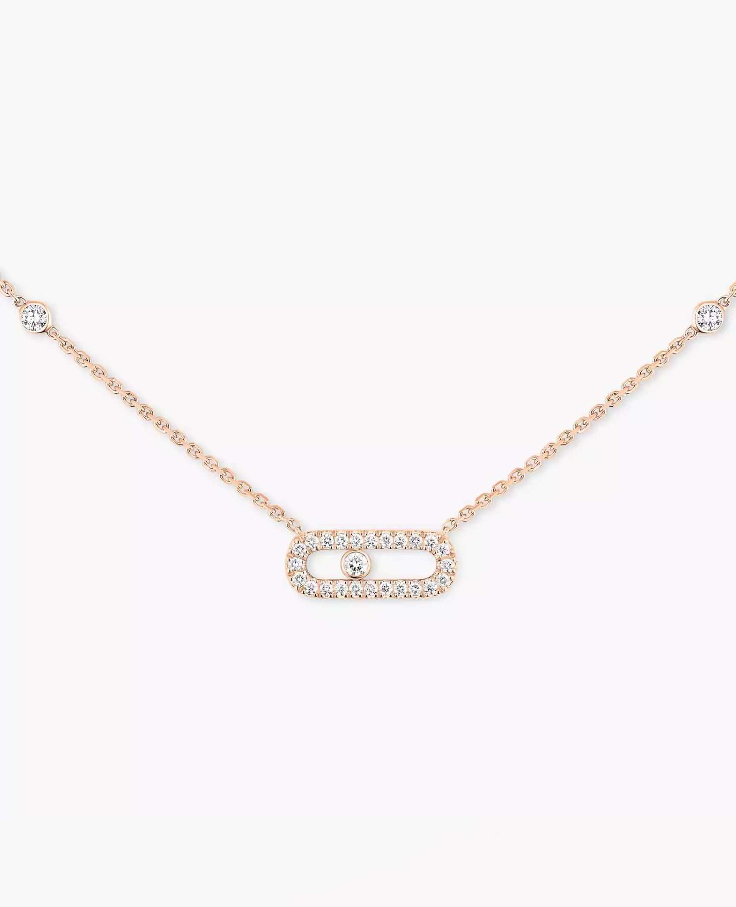 Messika Move Uno Pavé Rose Gold Necklace