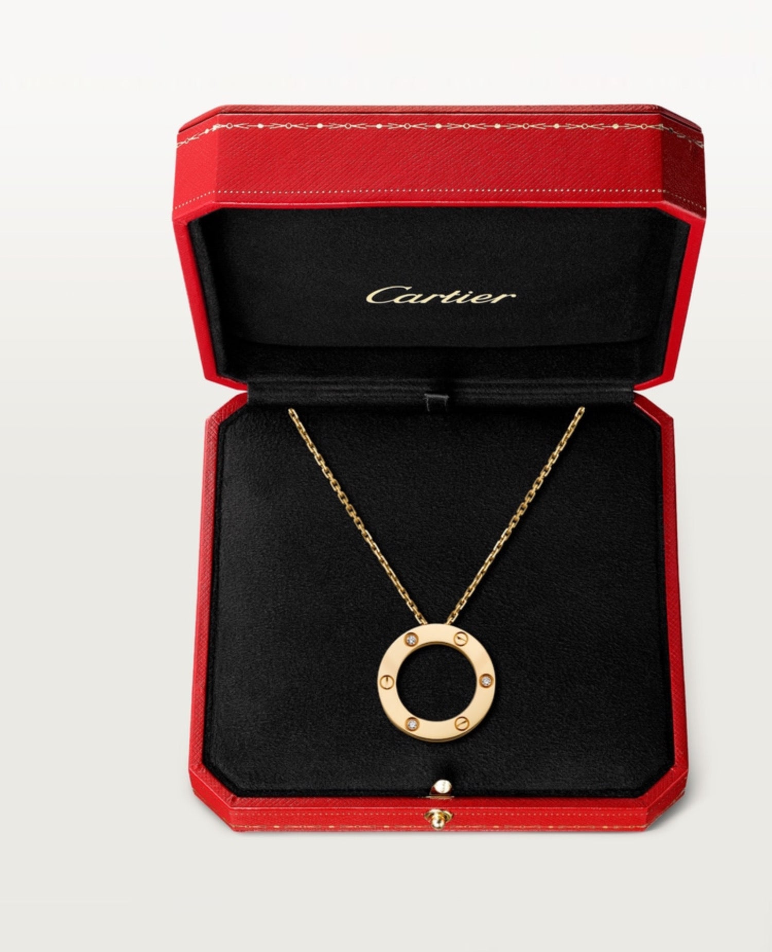 Cartier Love Gold Necklace, 3 Diamonds