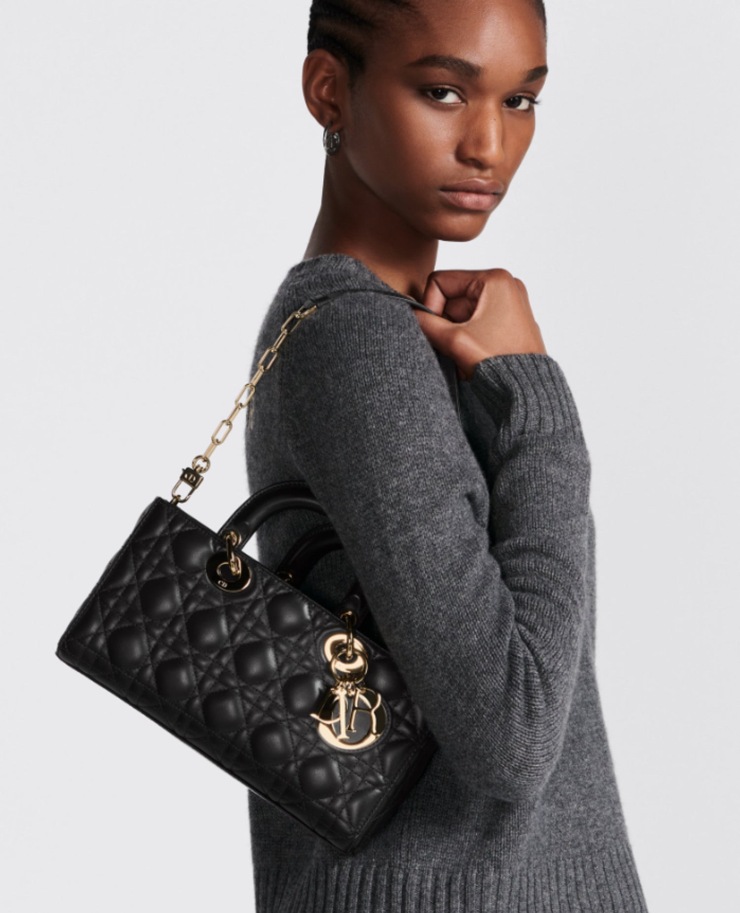 Dior Medium Lady D-Joy Bag Black Cannage Lambskin