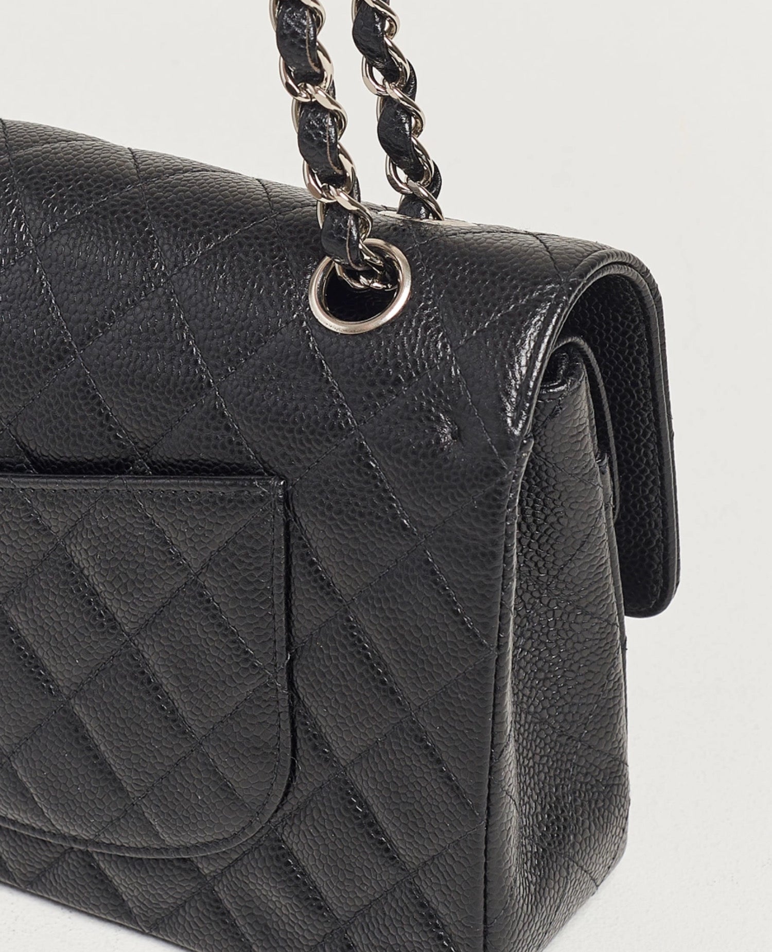 Coco Medium Classic Double Flap Silver Hardware