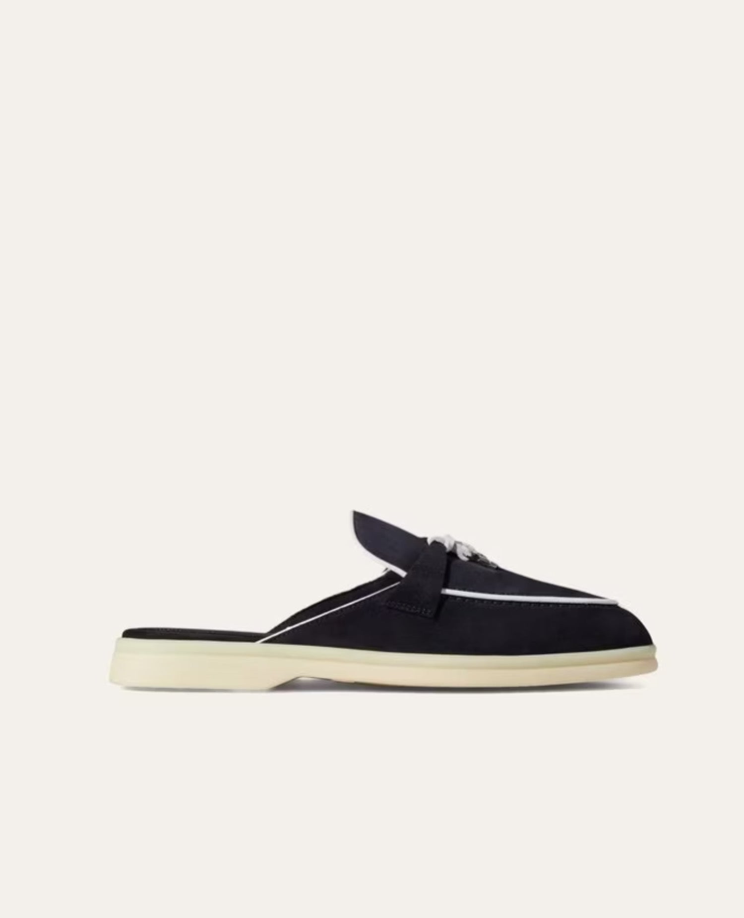 Loro Piana Babouche Charms Walk Loafers Navy Blue