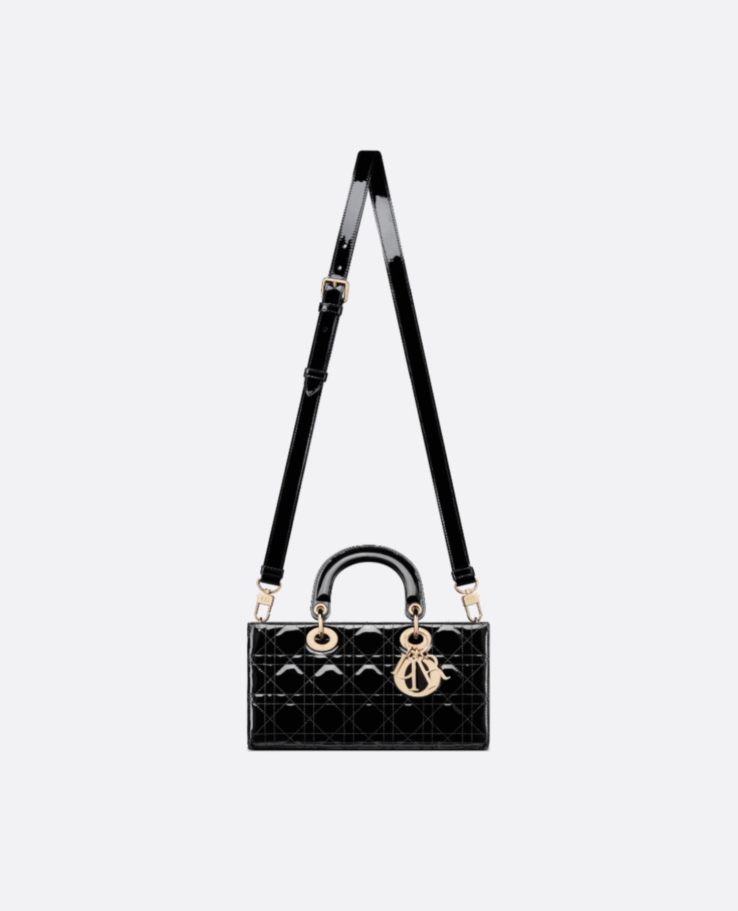 Dior Medium Lady D-Joy Bag Black Patent Cannage Calfskin