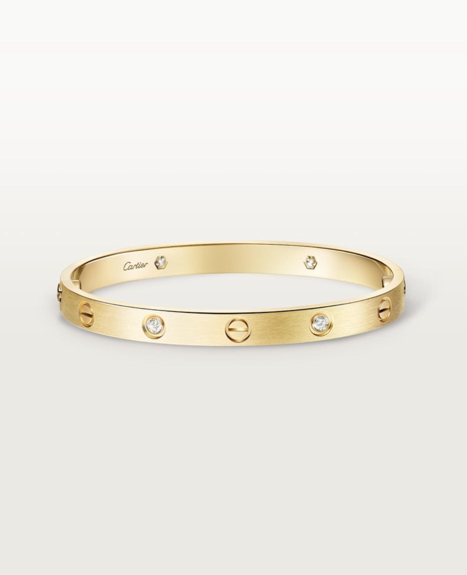 Cartier Love Bracelet, Classic Model, Brushed, 4 Diamonds