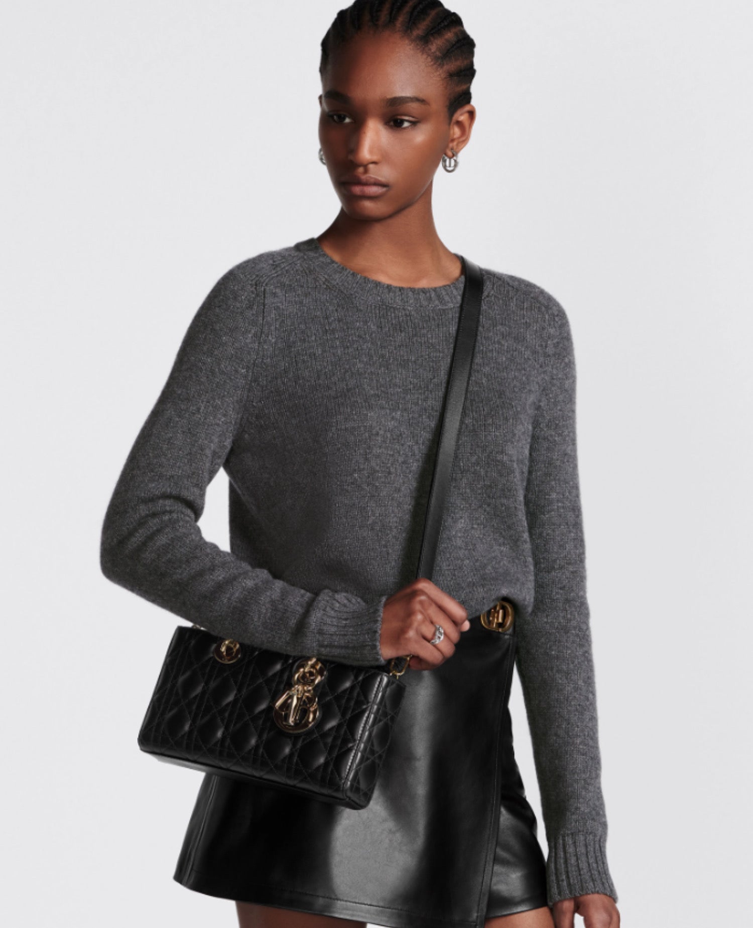 Dior Medium Lady D-Joy Bag Black Cannage Lambskin