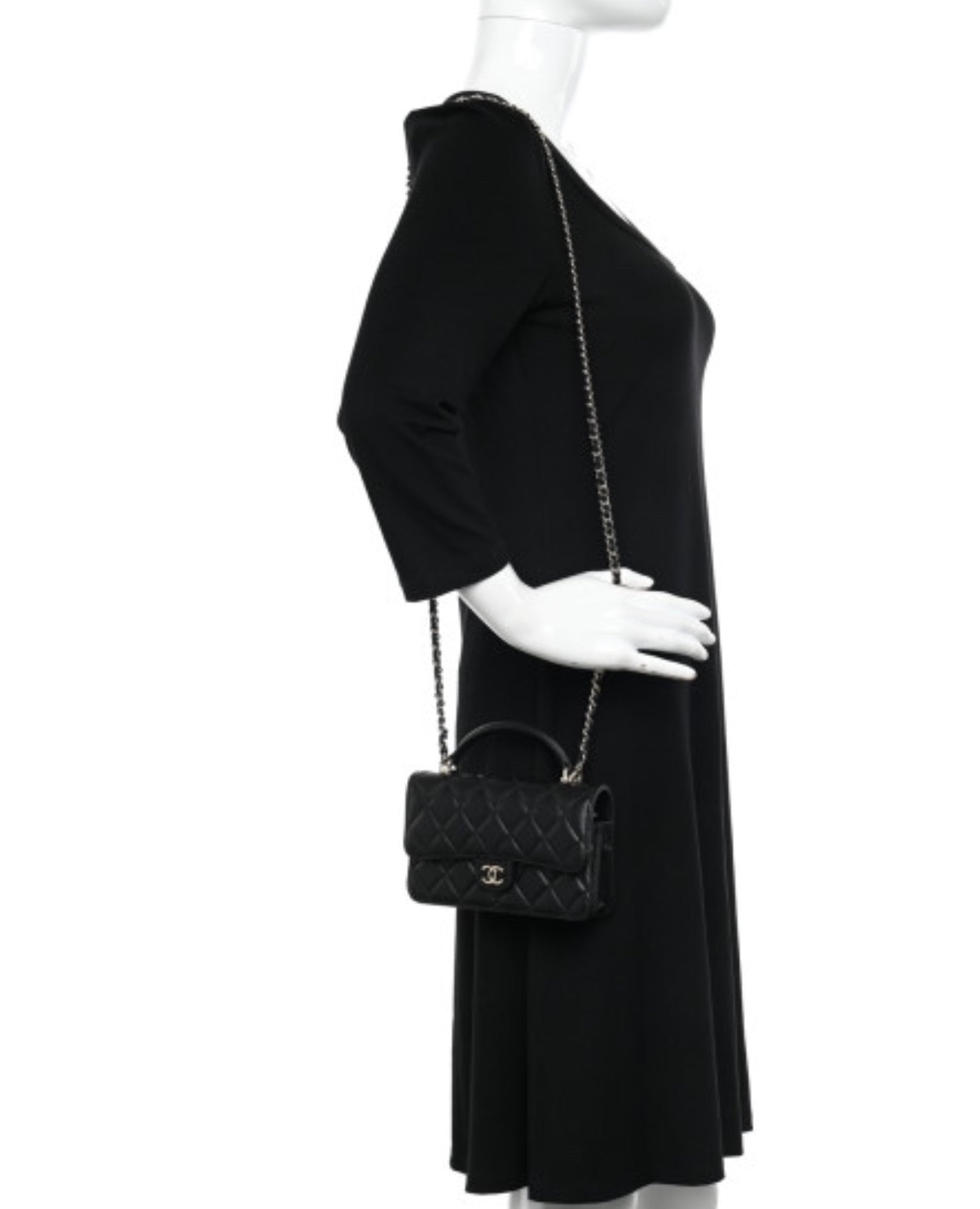 Coco Flap Phone Holder With Chain Black