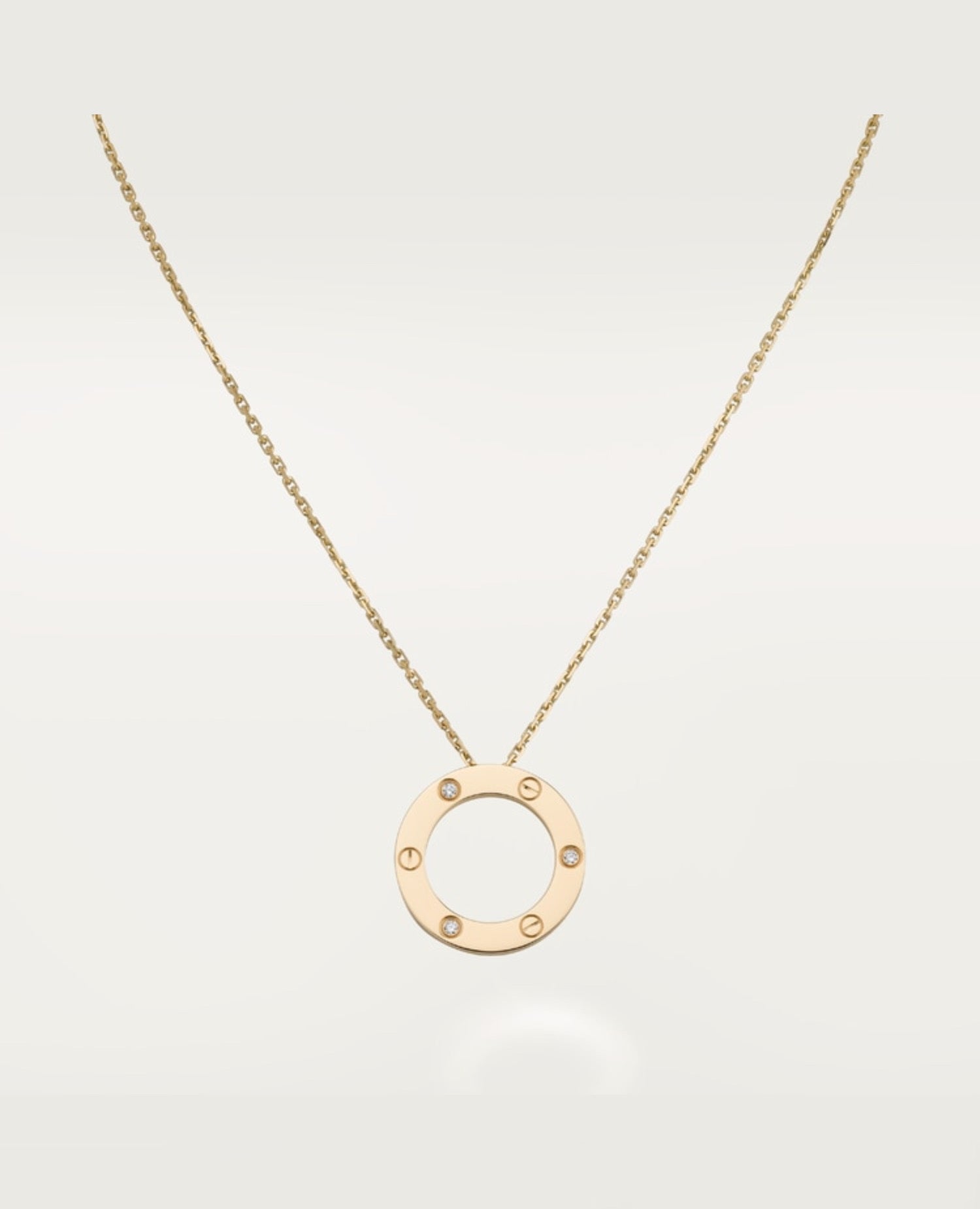 Cartier Love Gold Necklace, 3 Diamonds