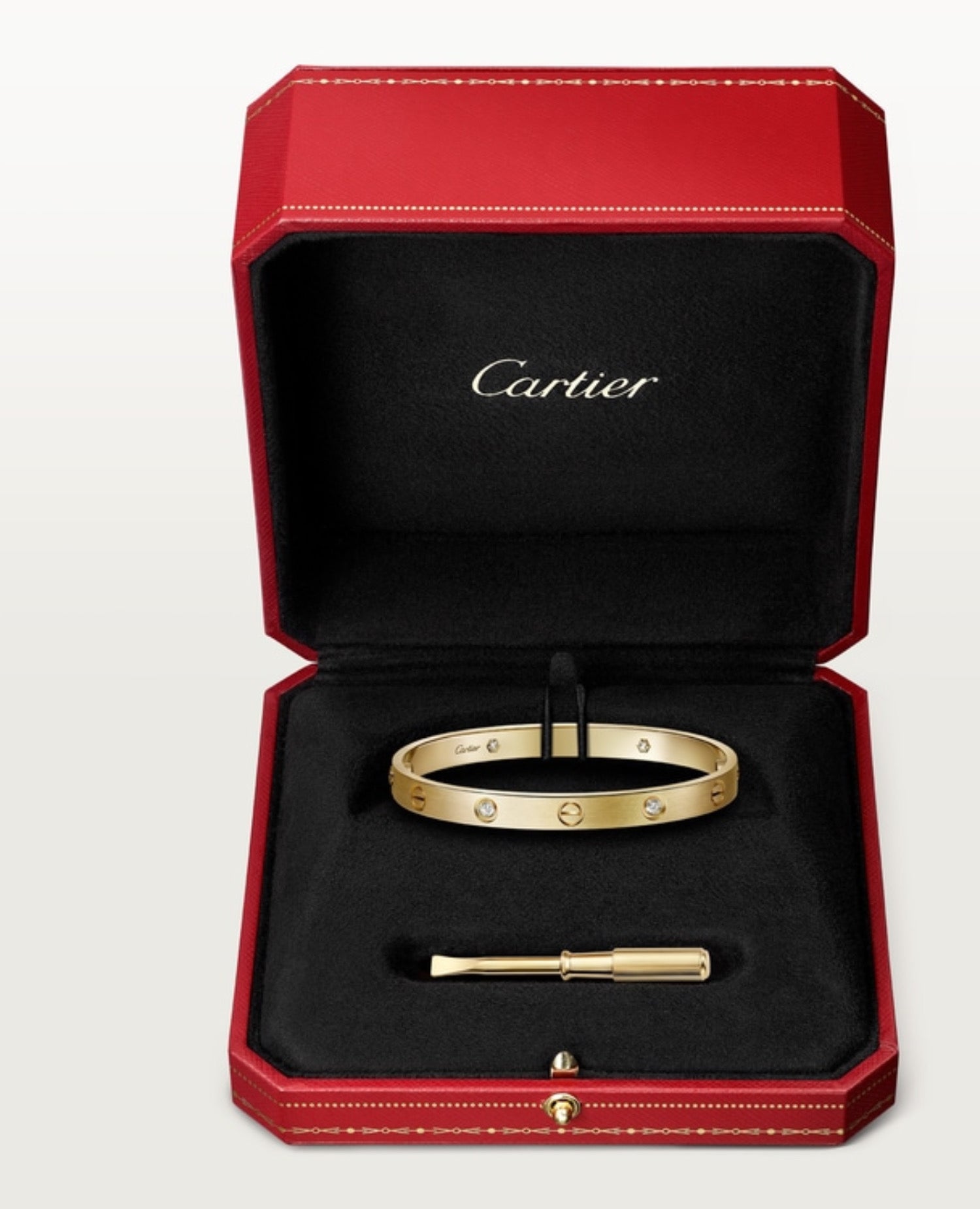 Cartier Love Bracelet, Classic Model, Brushed, 4 Diamonds
