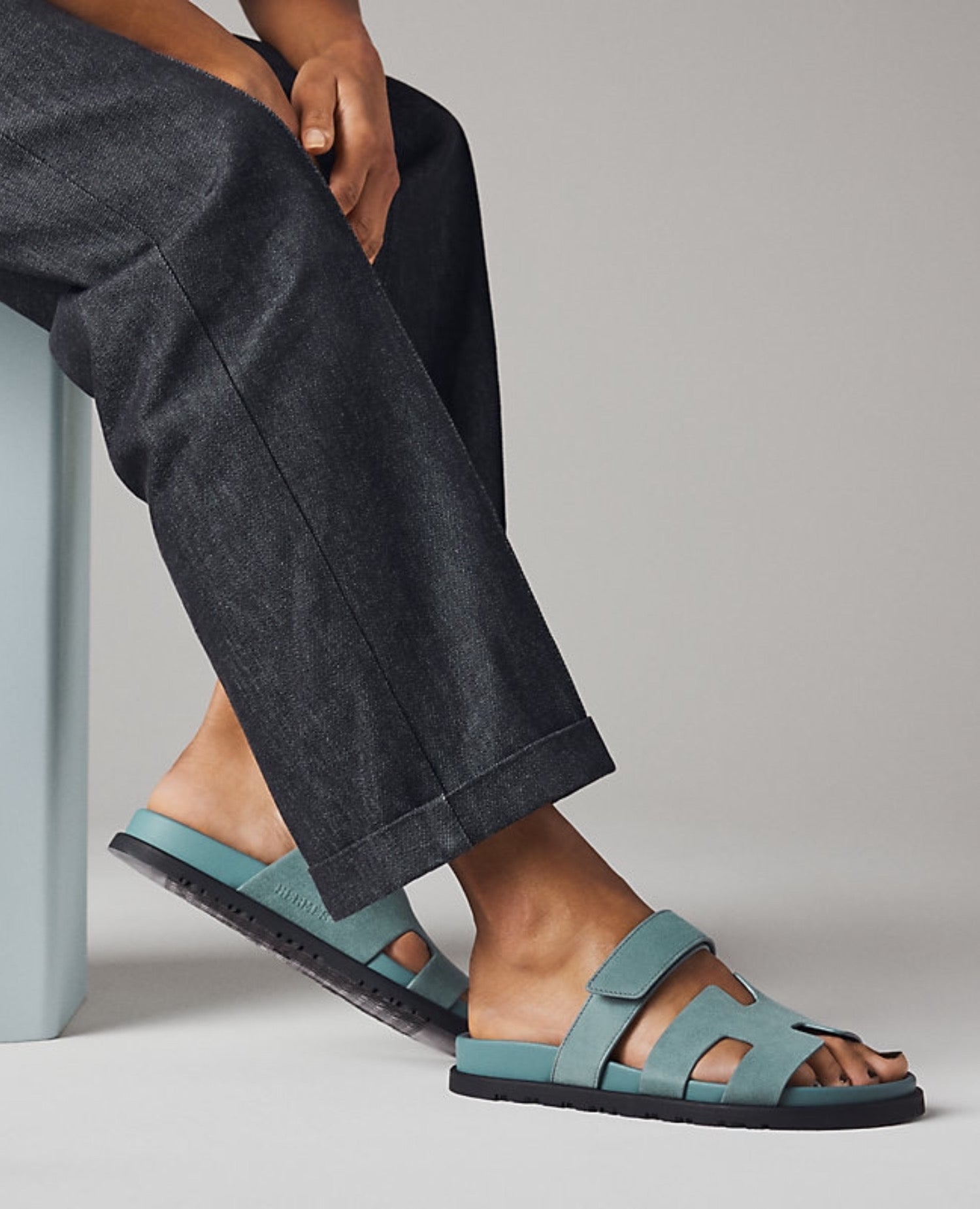 Hermès Chypre sandal Bleu Tonnerre