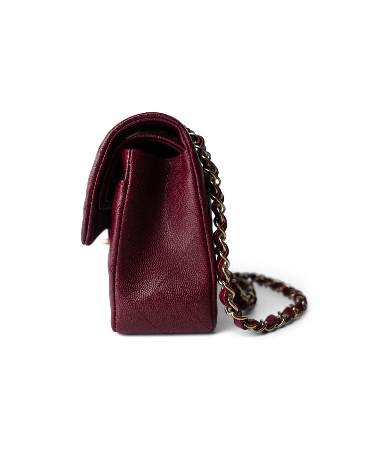 Coco Small Classic Double Flap Caviar Quilted Burgundy