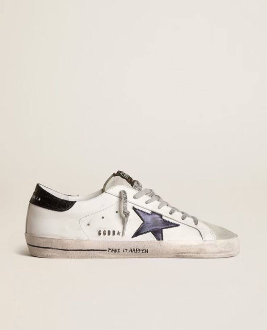 GOLDEN GOOSE
Super-Star with blue metallic leather star and black heel tab