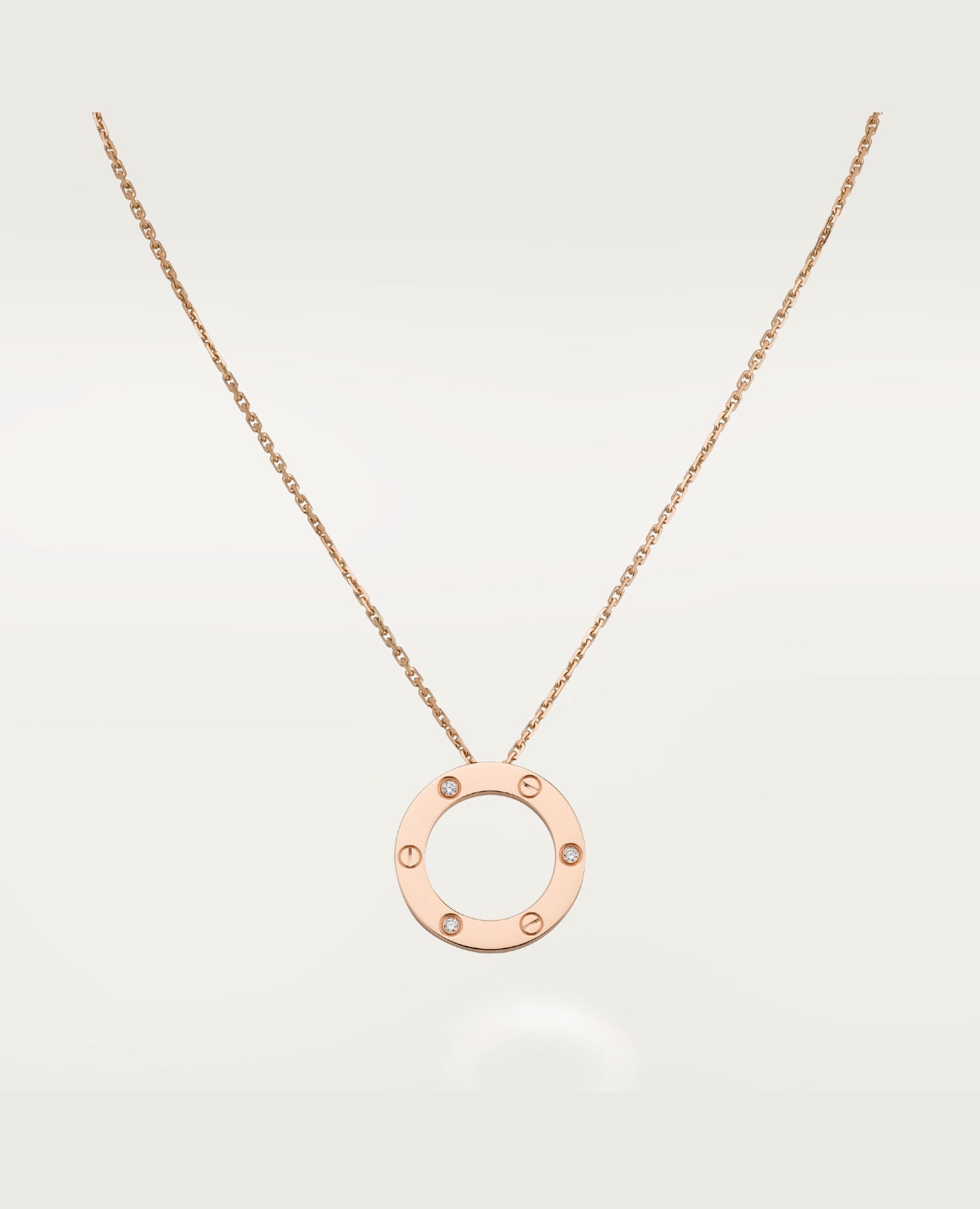Cartier Love Rose Gold Necklace, 3 Diamonds