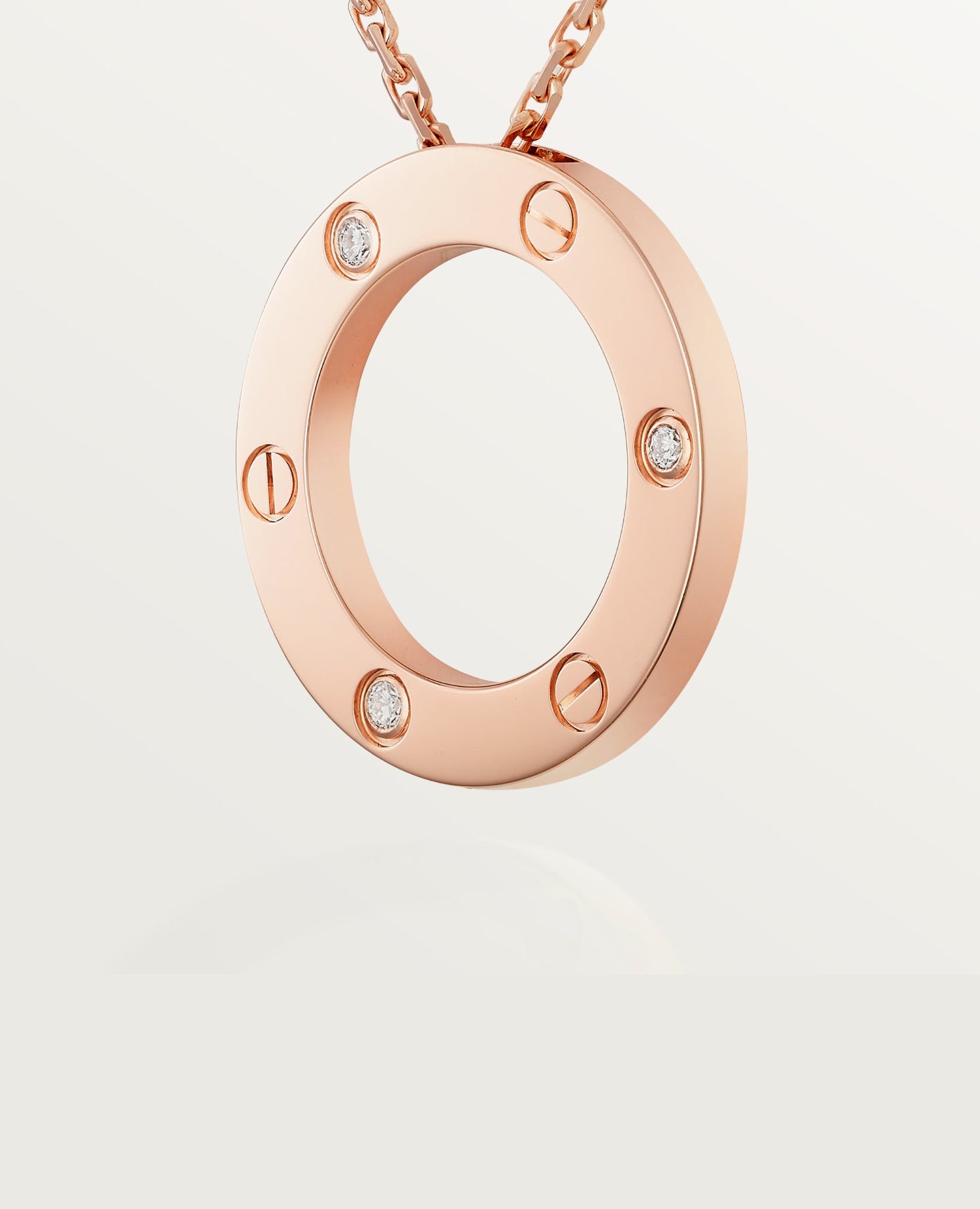 Cartier Love Rose Gold Necklace, 3 Diamonds