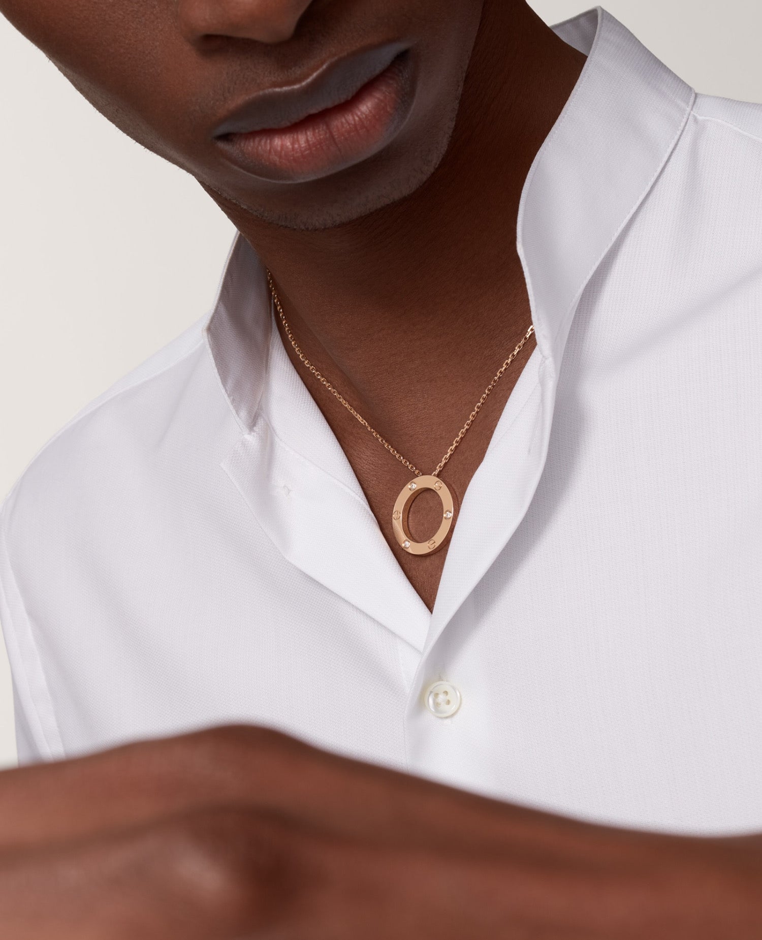 Cartier Love Rose Gold Necklace, 3 Diamonds
