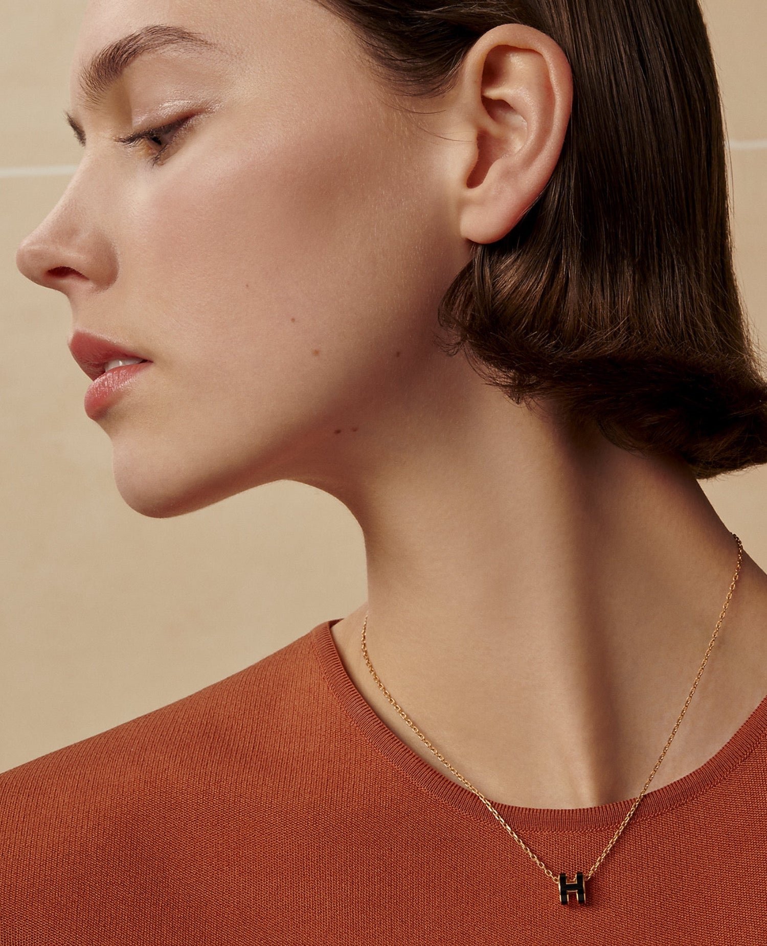 Hermès Mini Pop H Pendant Rose Gold