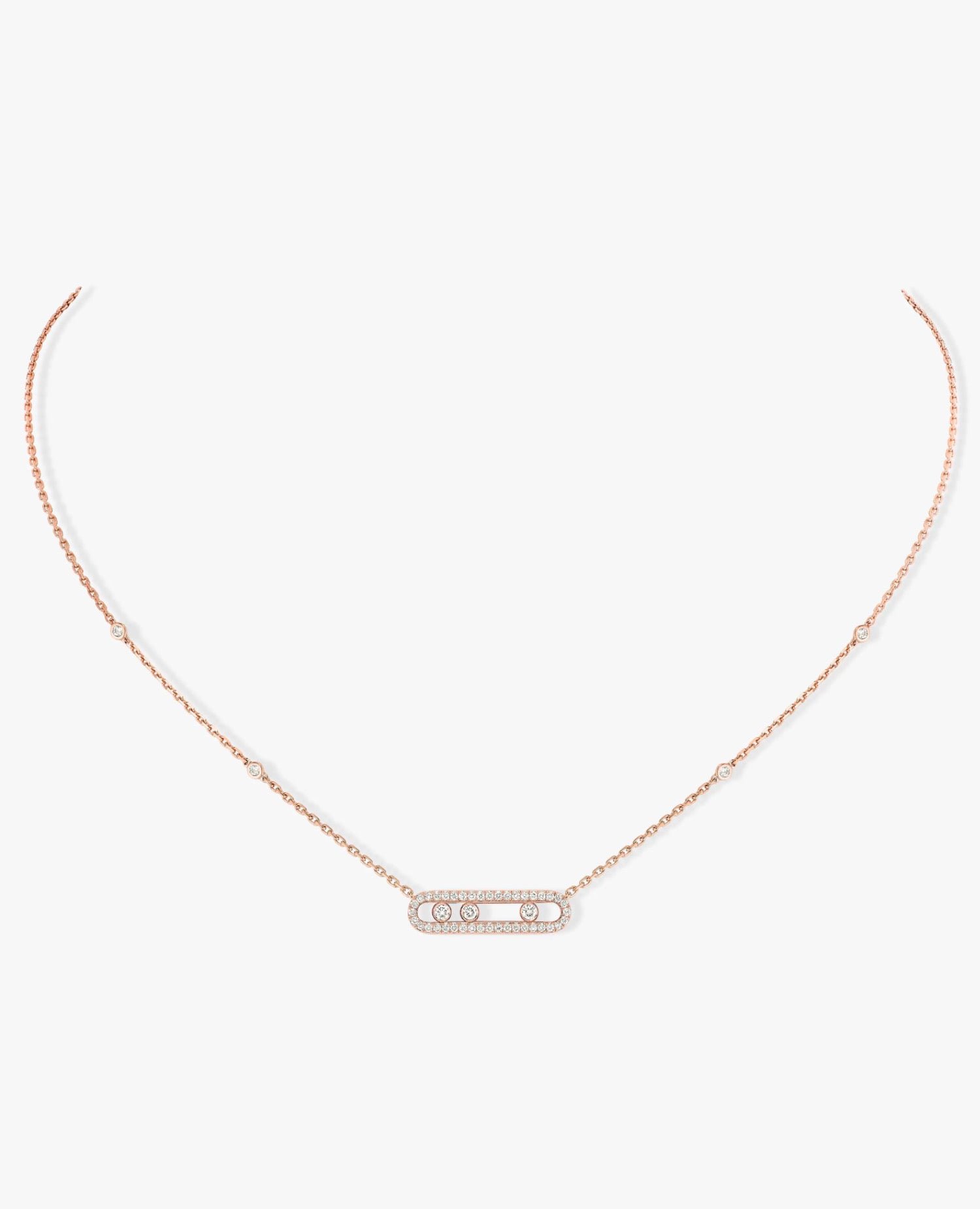 Messika Baby Move Pavé Rose Gold Necklace