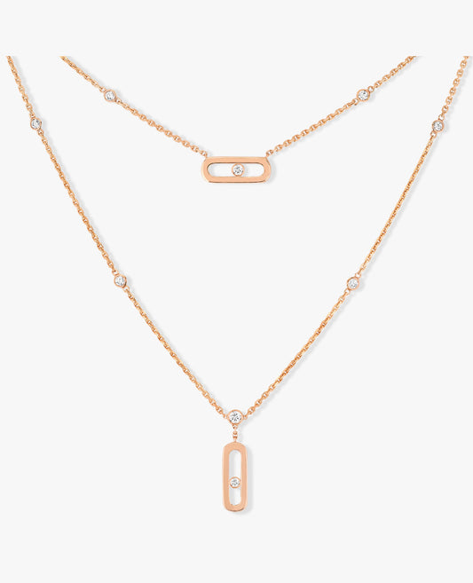 Messika Move Uno 2 Rows Necklace Rose Gold